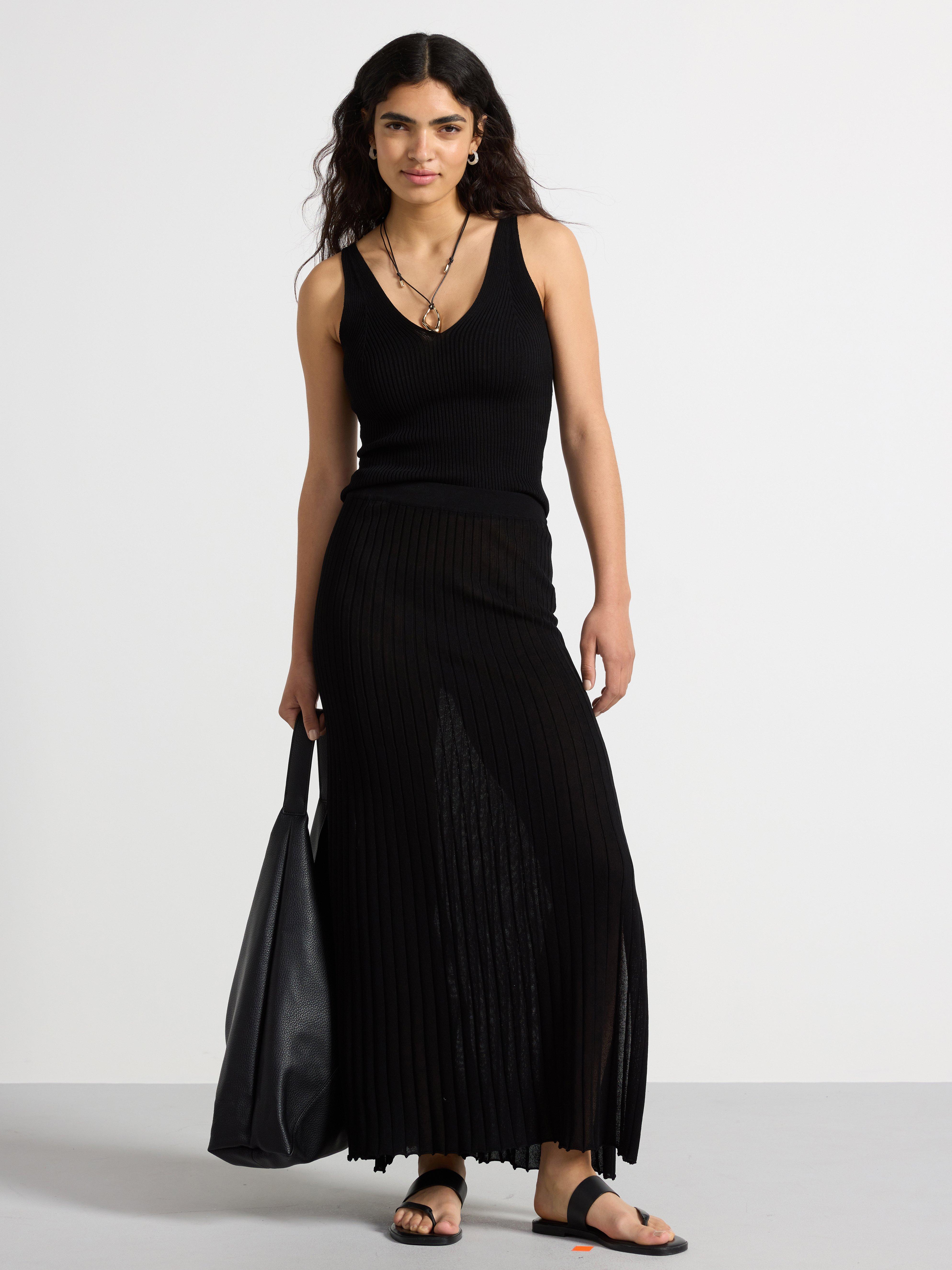 Ribbed midi skirt Lindex UK