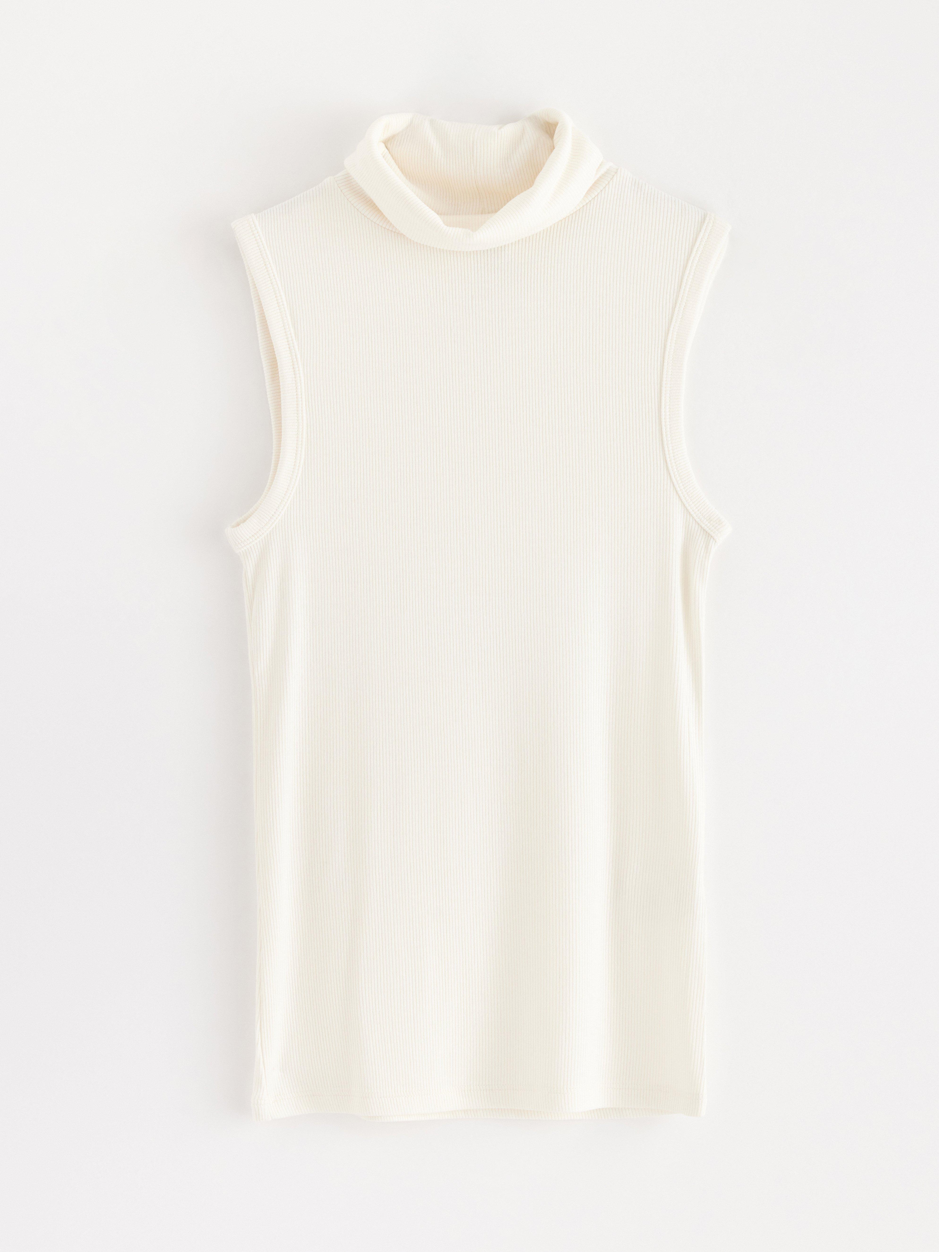 Roller Neck Top - Womens Wear - White