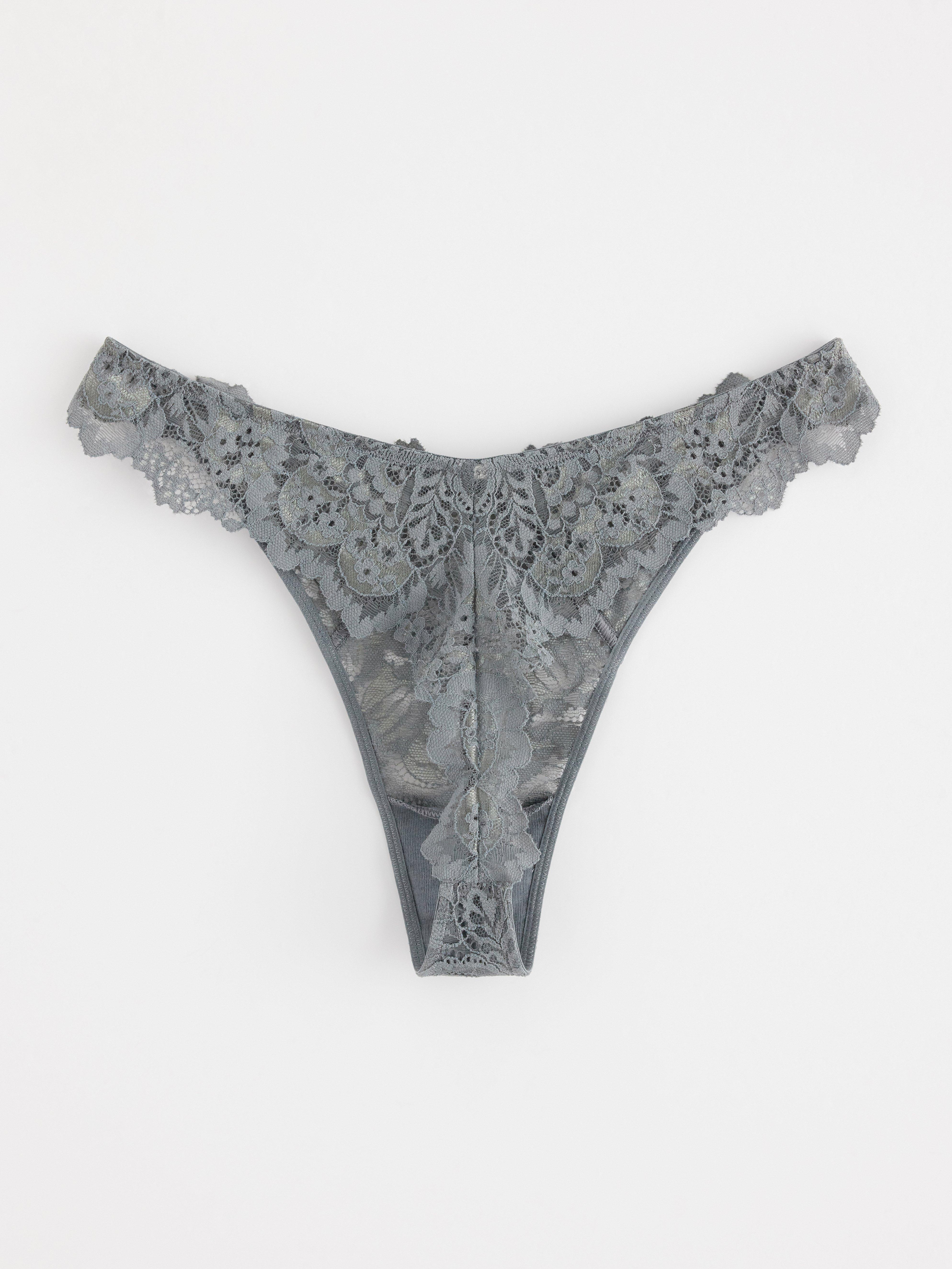 Thong Low - Lingerie - Grey