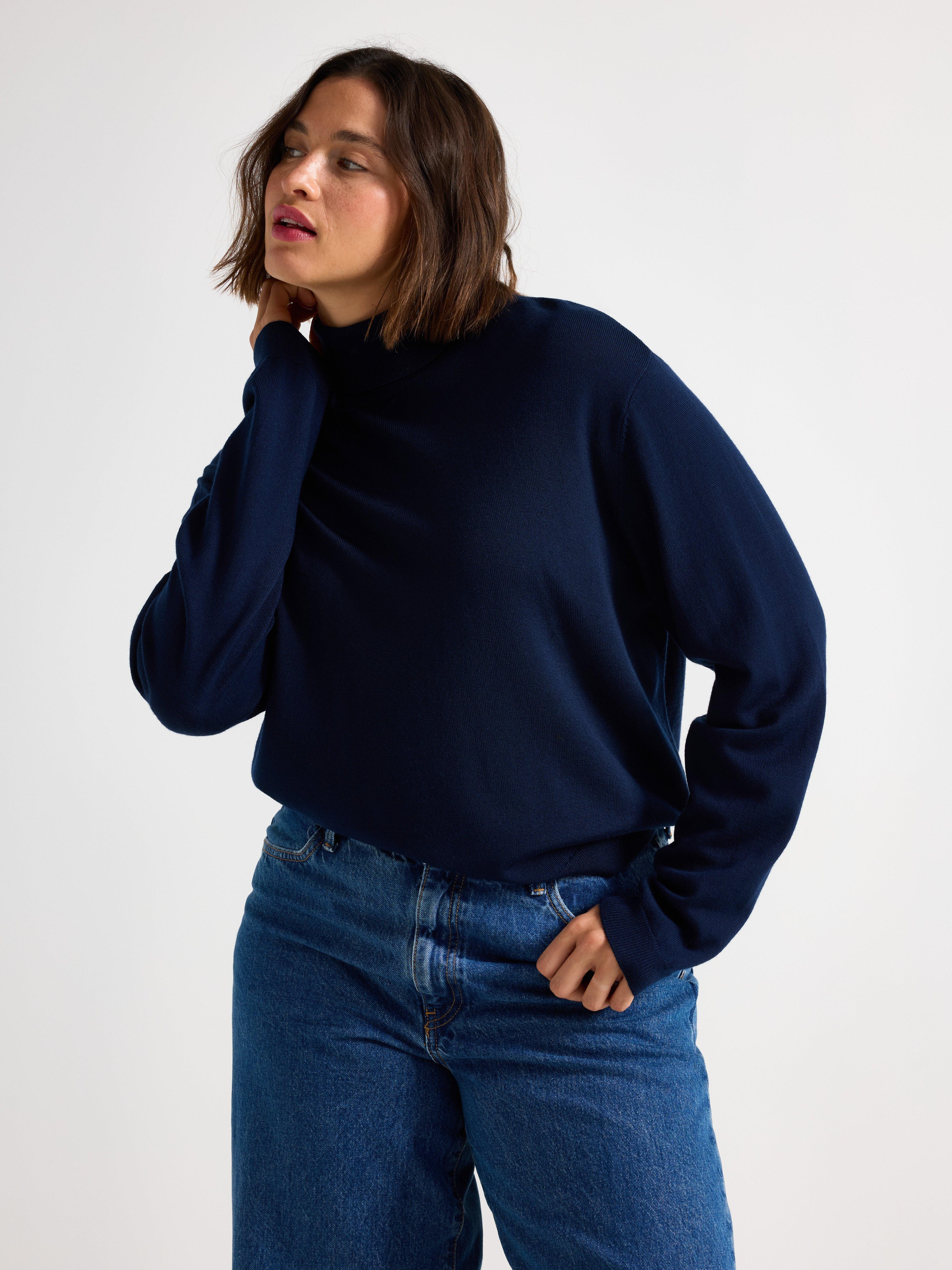 Roller Neck Sweater - Womens Wear - Blue