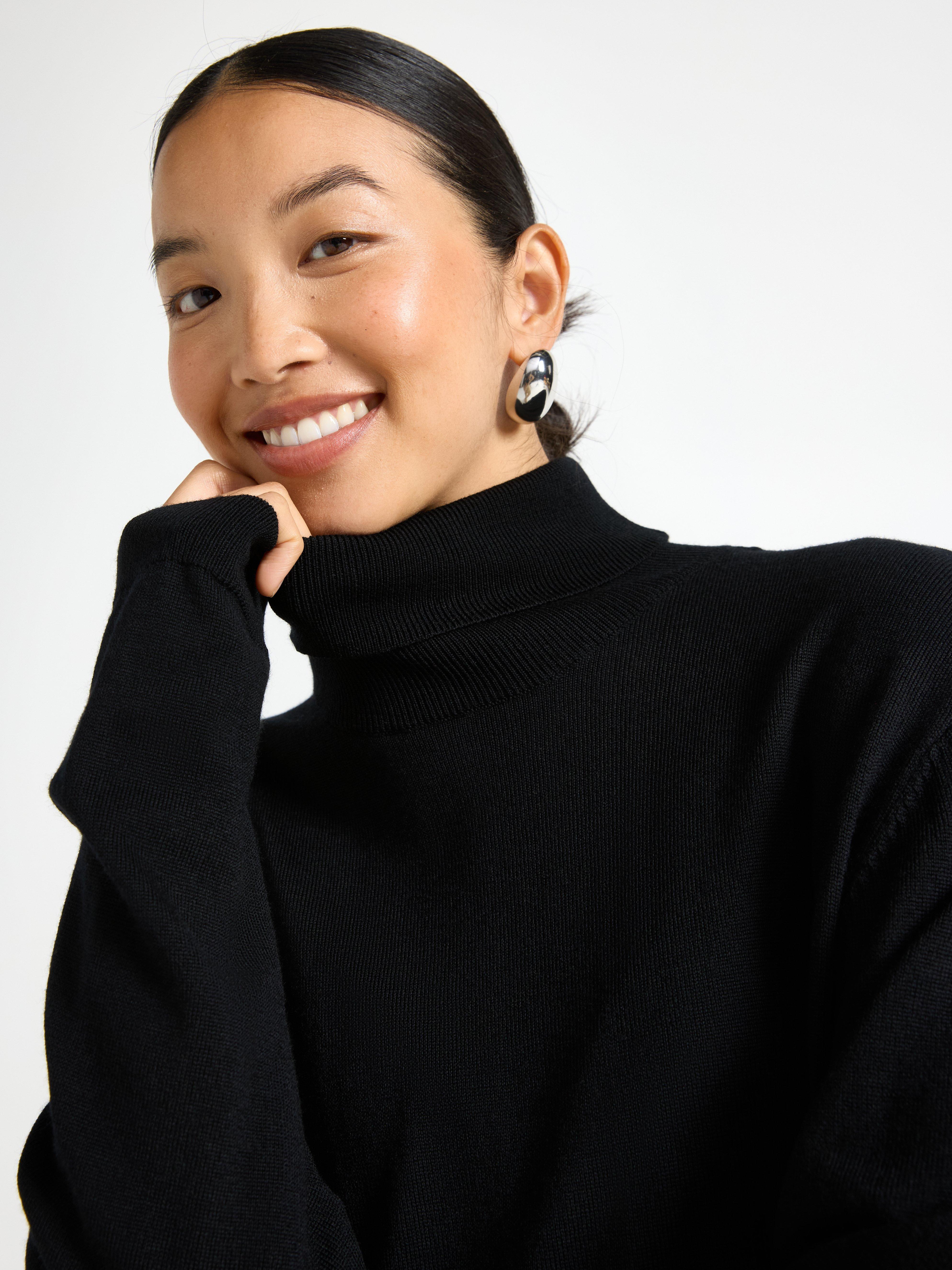 Roller Neck Sweater - Womens Wear - Black