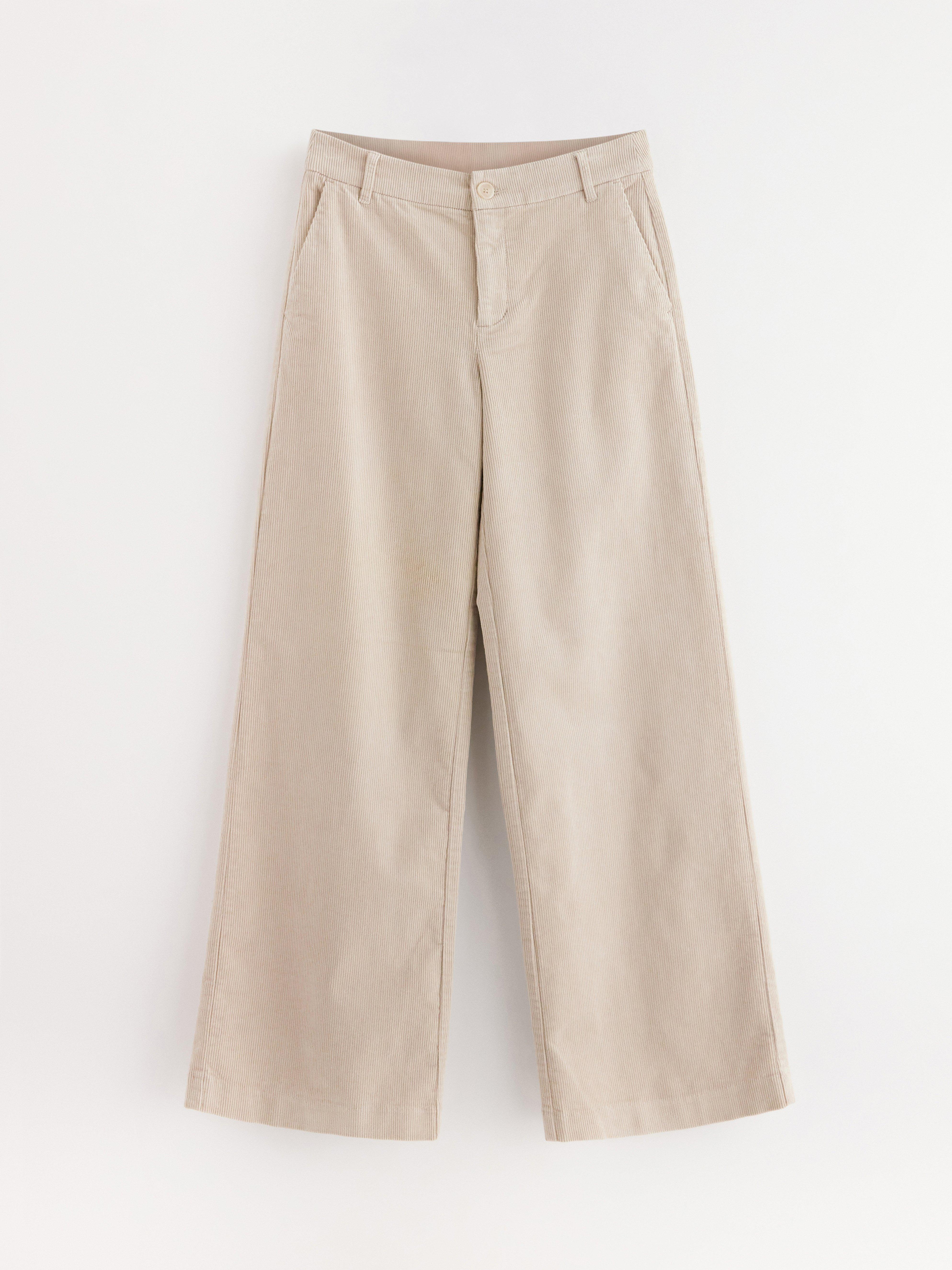 Wide trousers in corduroy