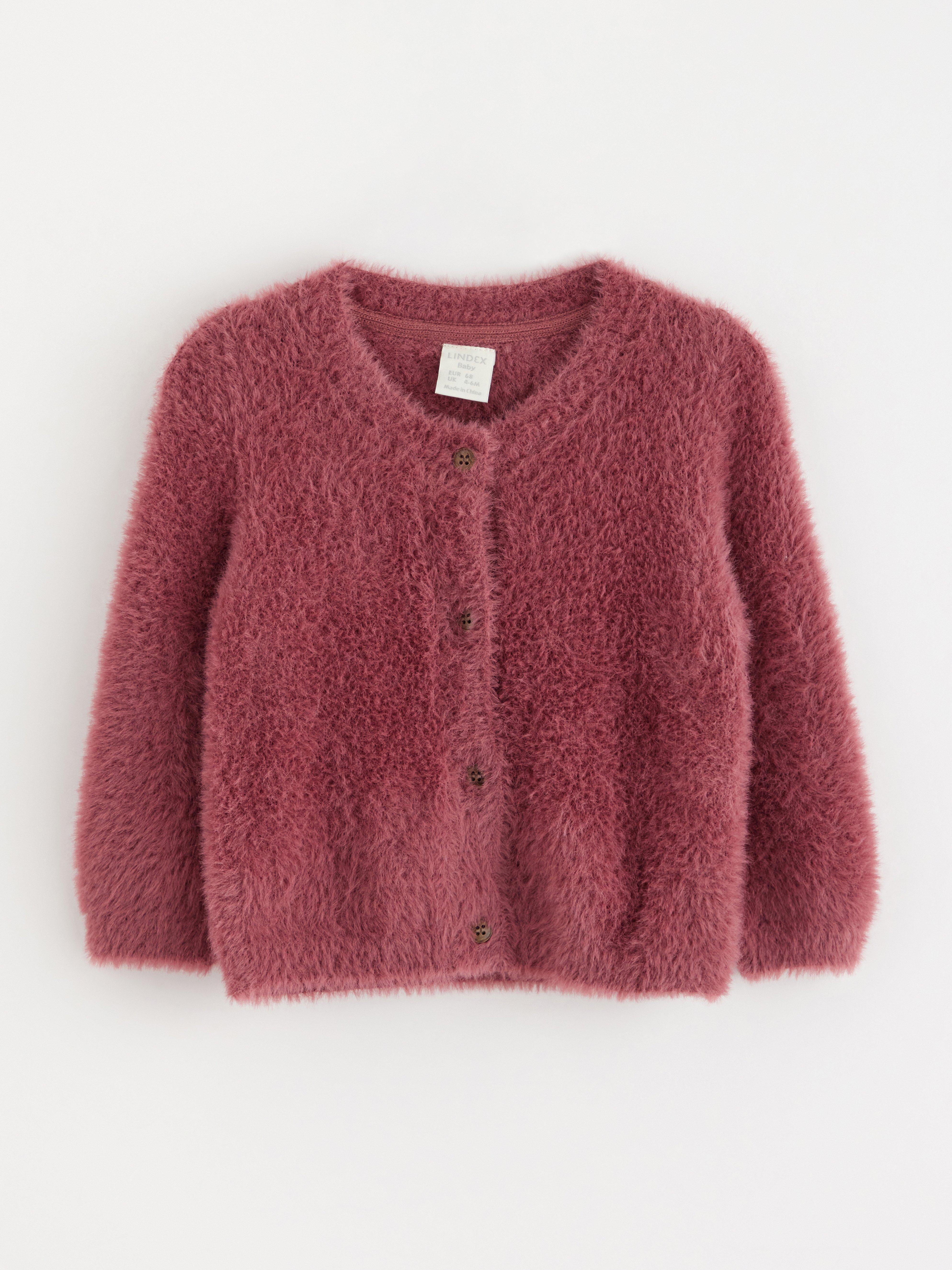 Fluffig stickad cardigan