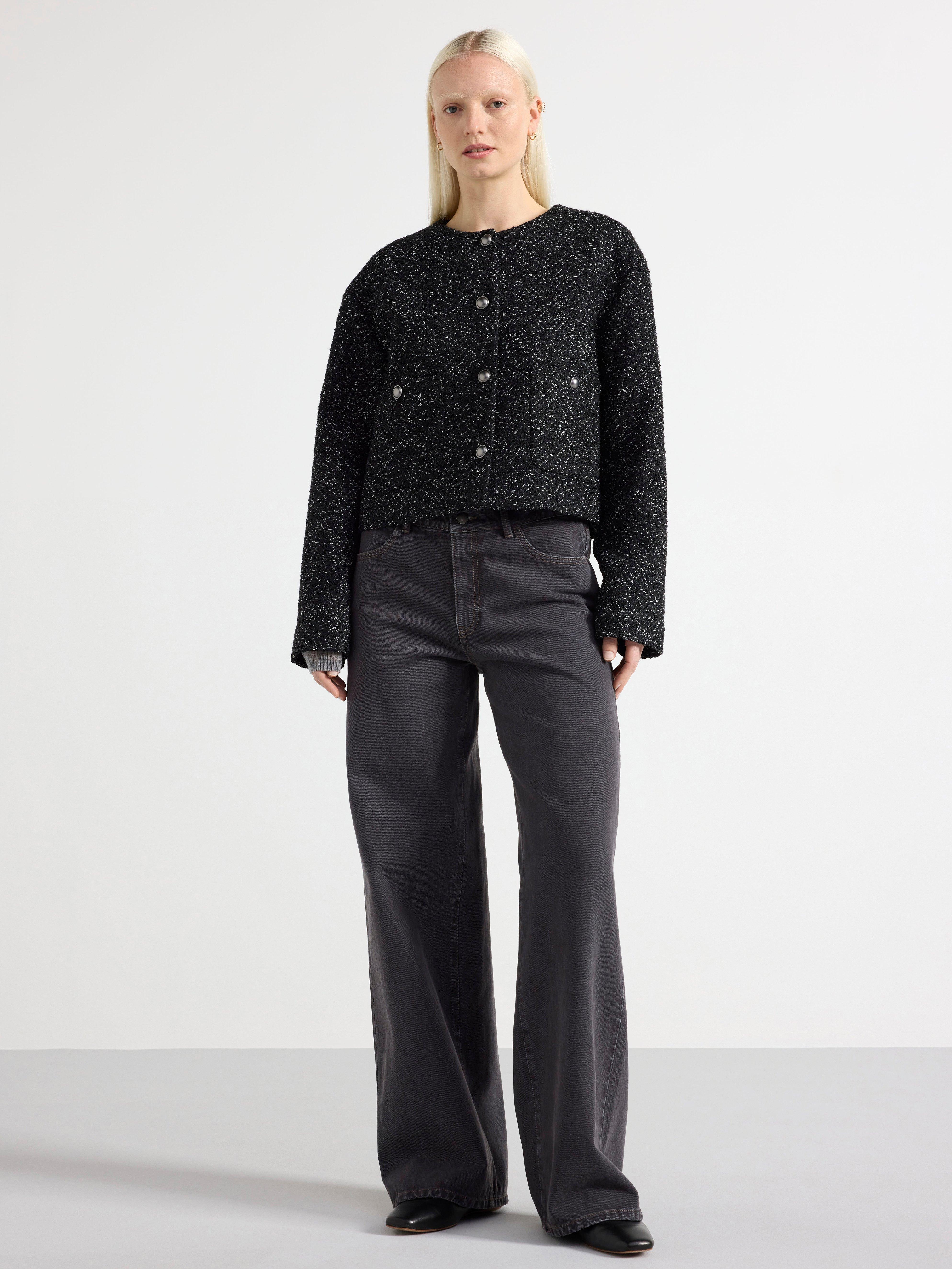 QS Boucle Strickjacke Mit Reißverschluss Und Umleg Produktbild-Vorschau 7