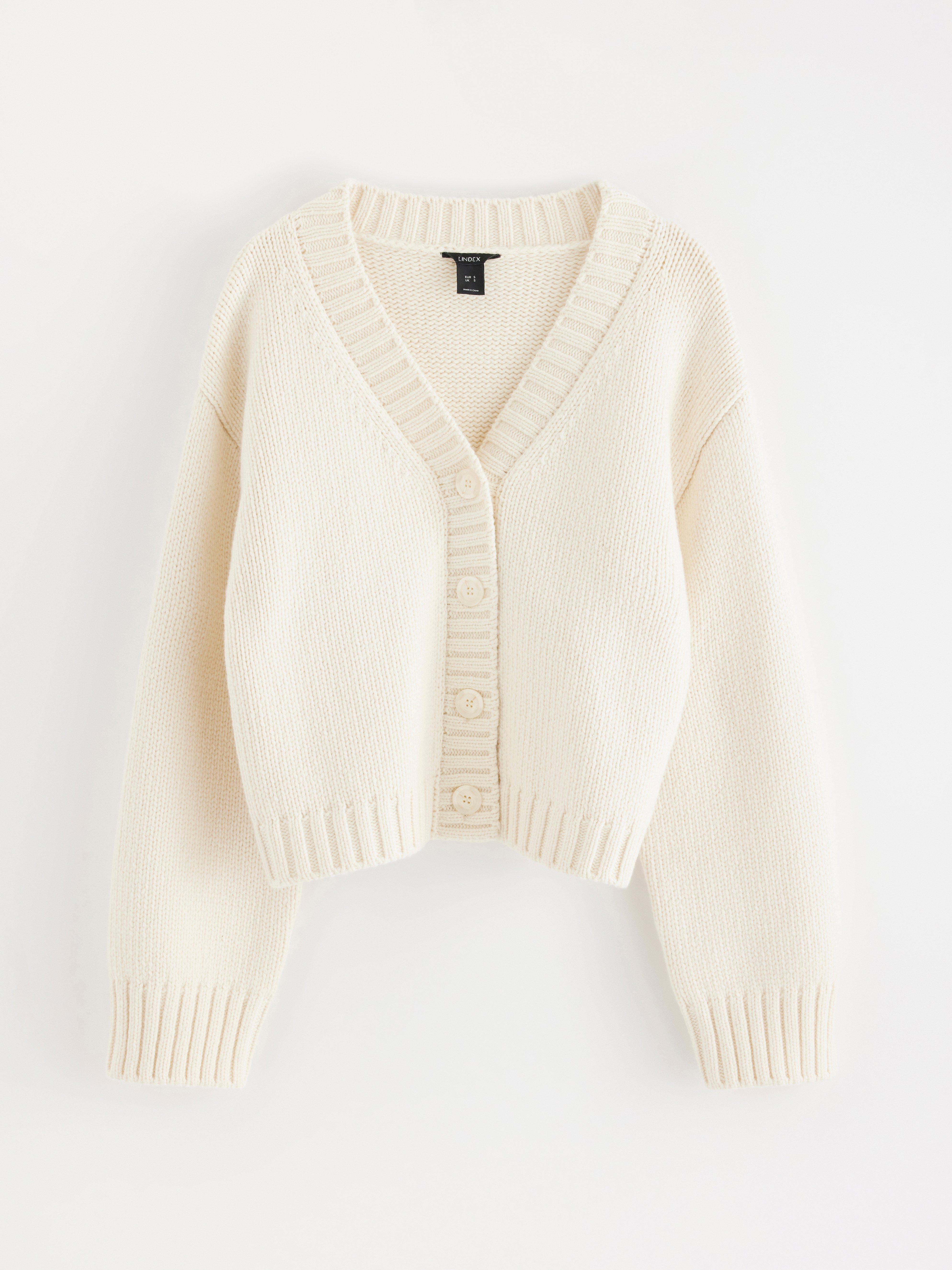 Cardigan - Dame - Hvit