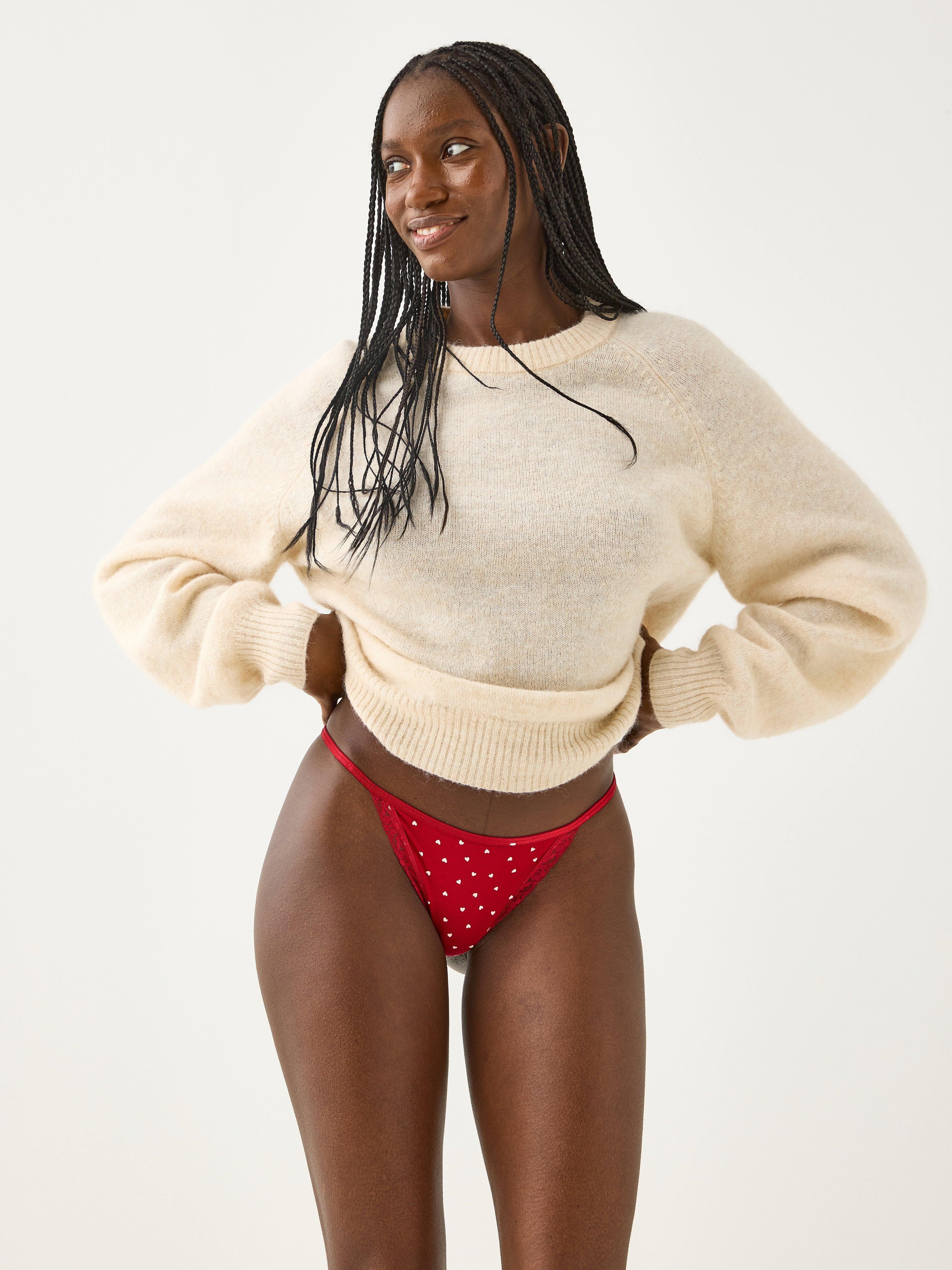 Tanga s nízkým pasem - Spodní prádlo - Červená