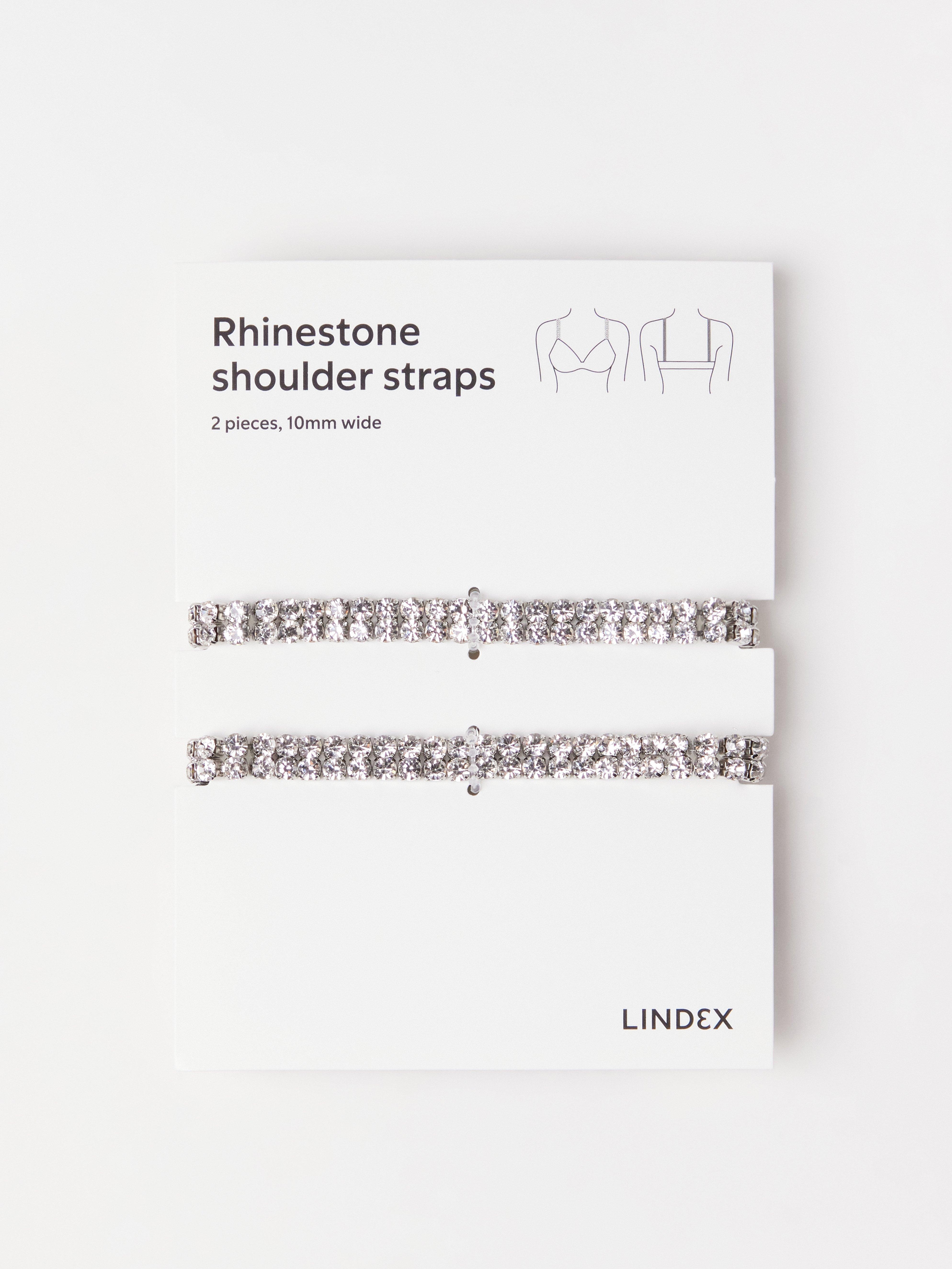 Rhinestone shoulder straps - Lingerie - Black