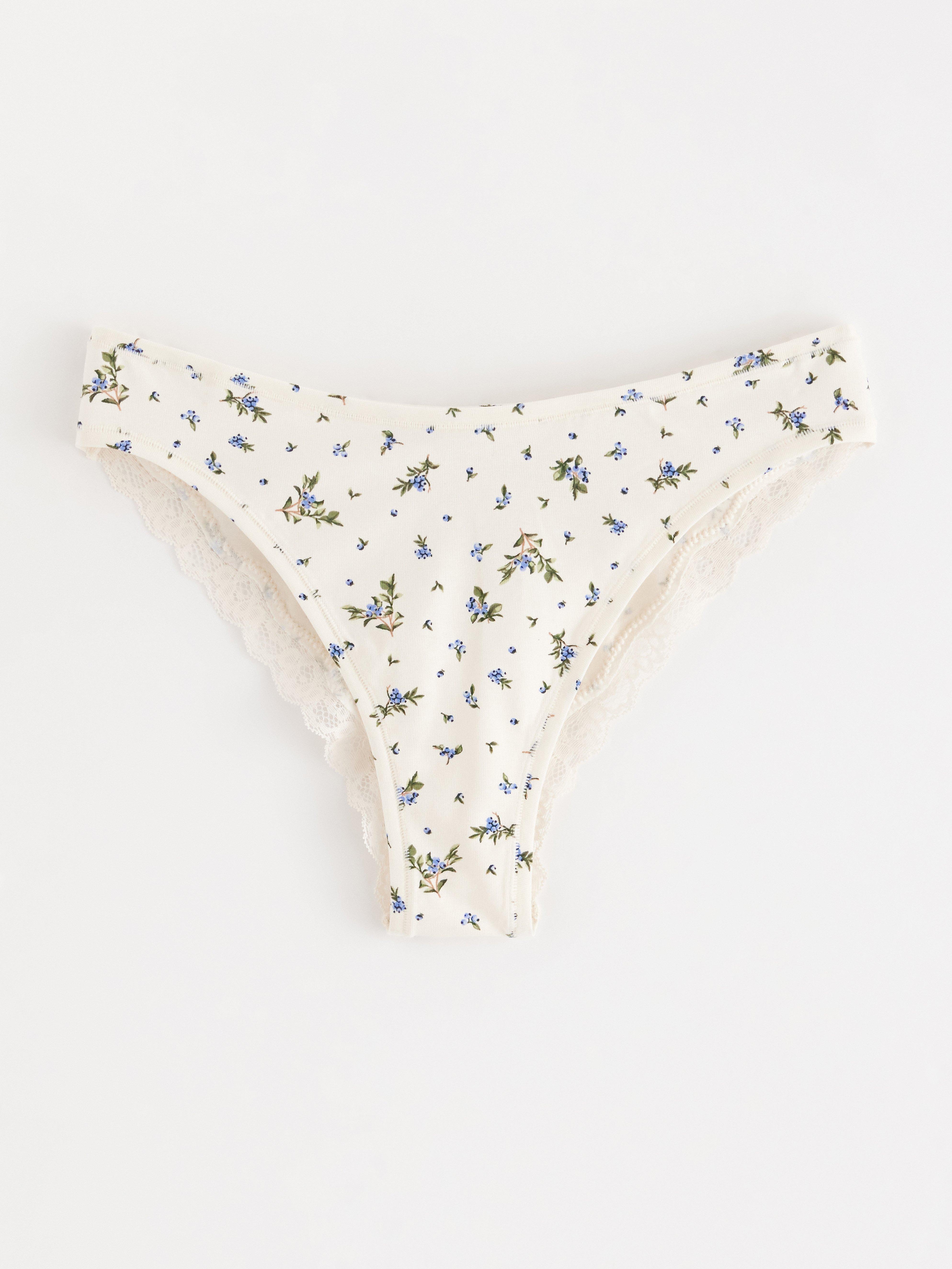Brazilky s klasickým pasem - Spodní prádlo - Bílá