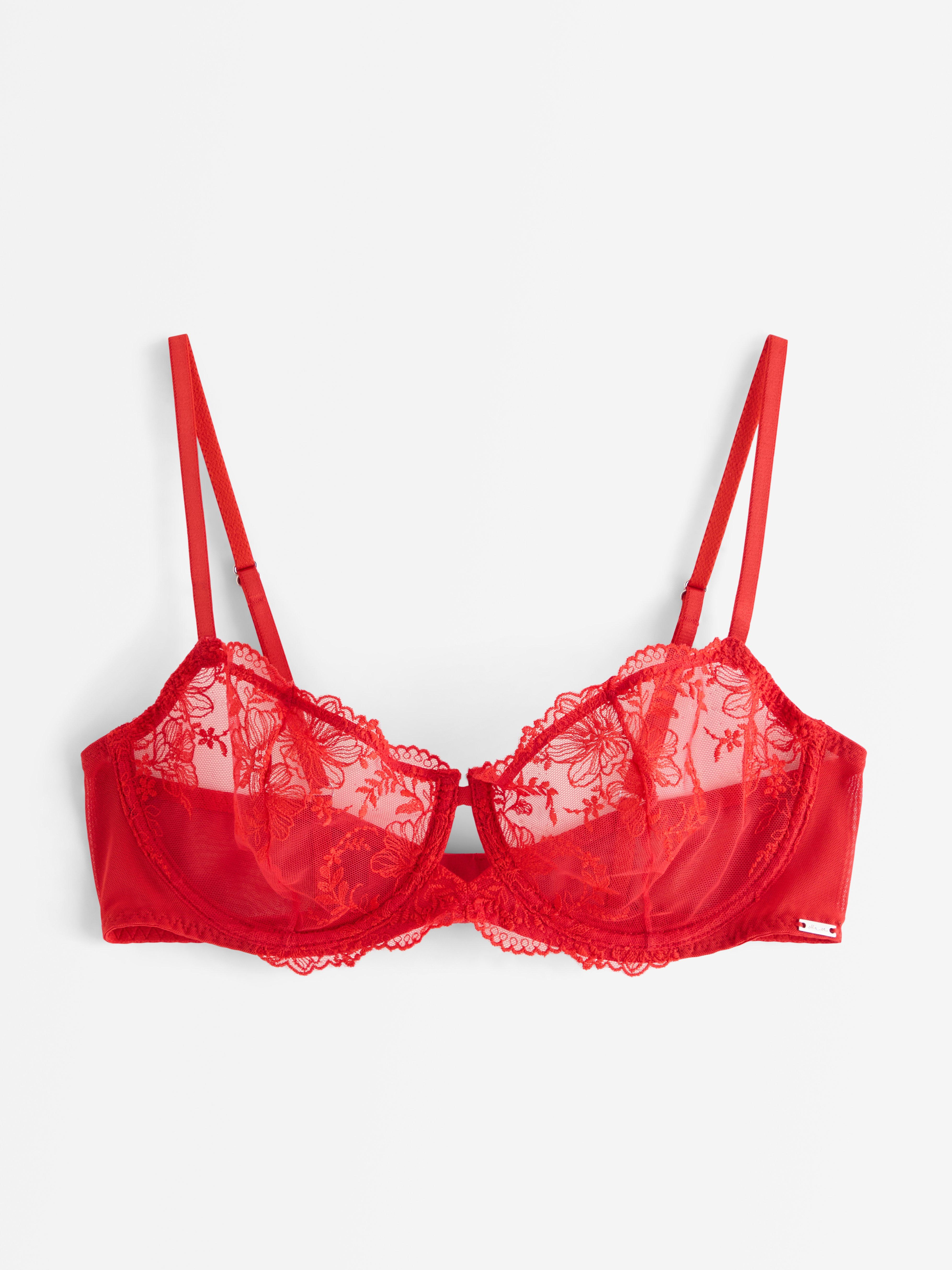 Unpadded Bra - Lingerie - Red