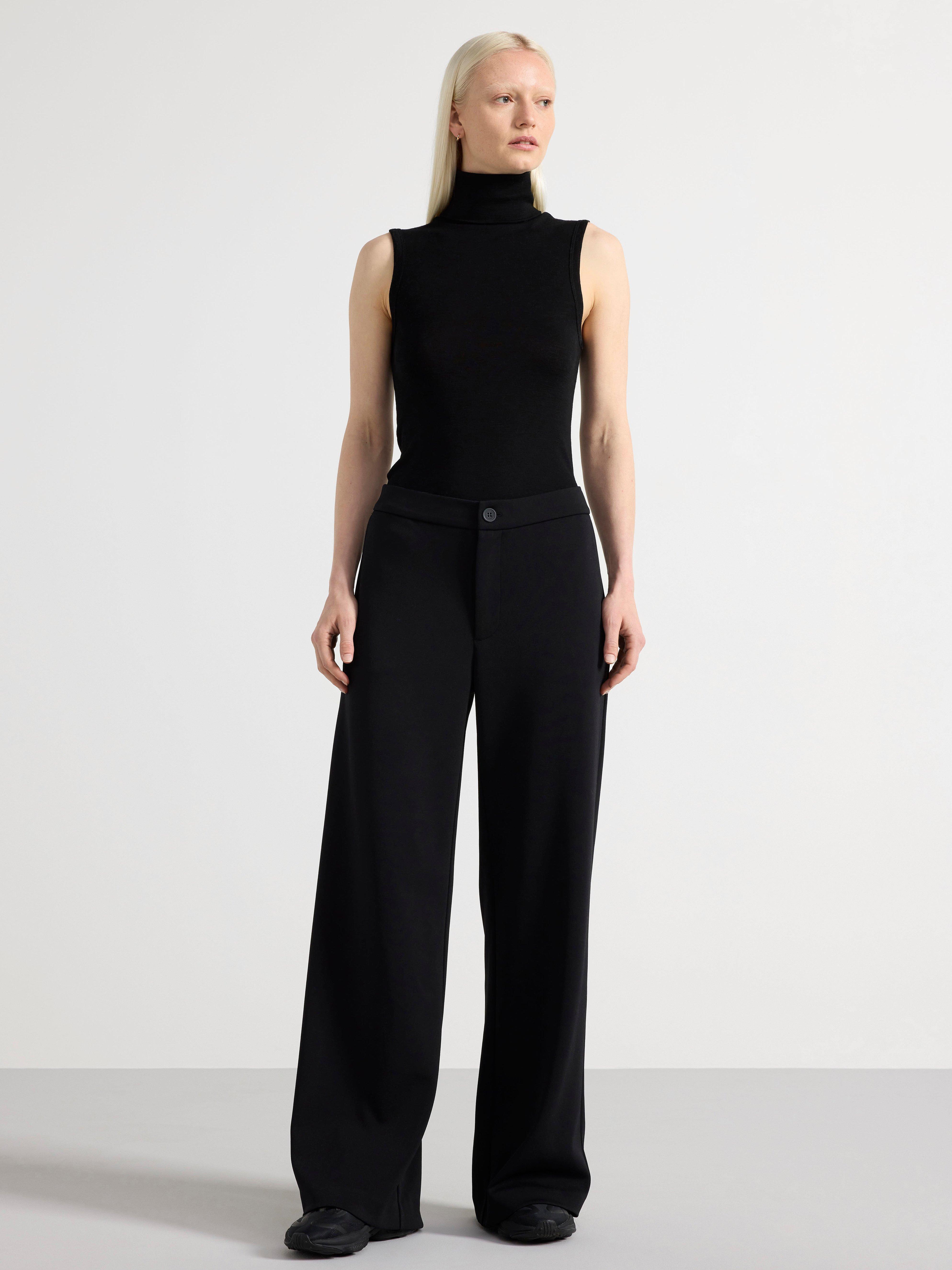 Wide jersey trousers
