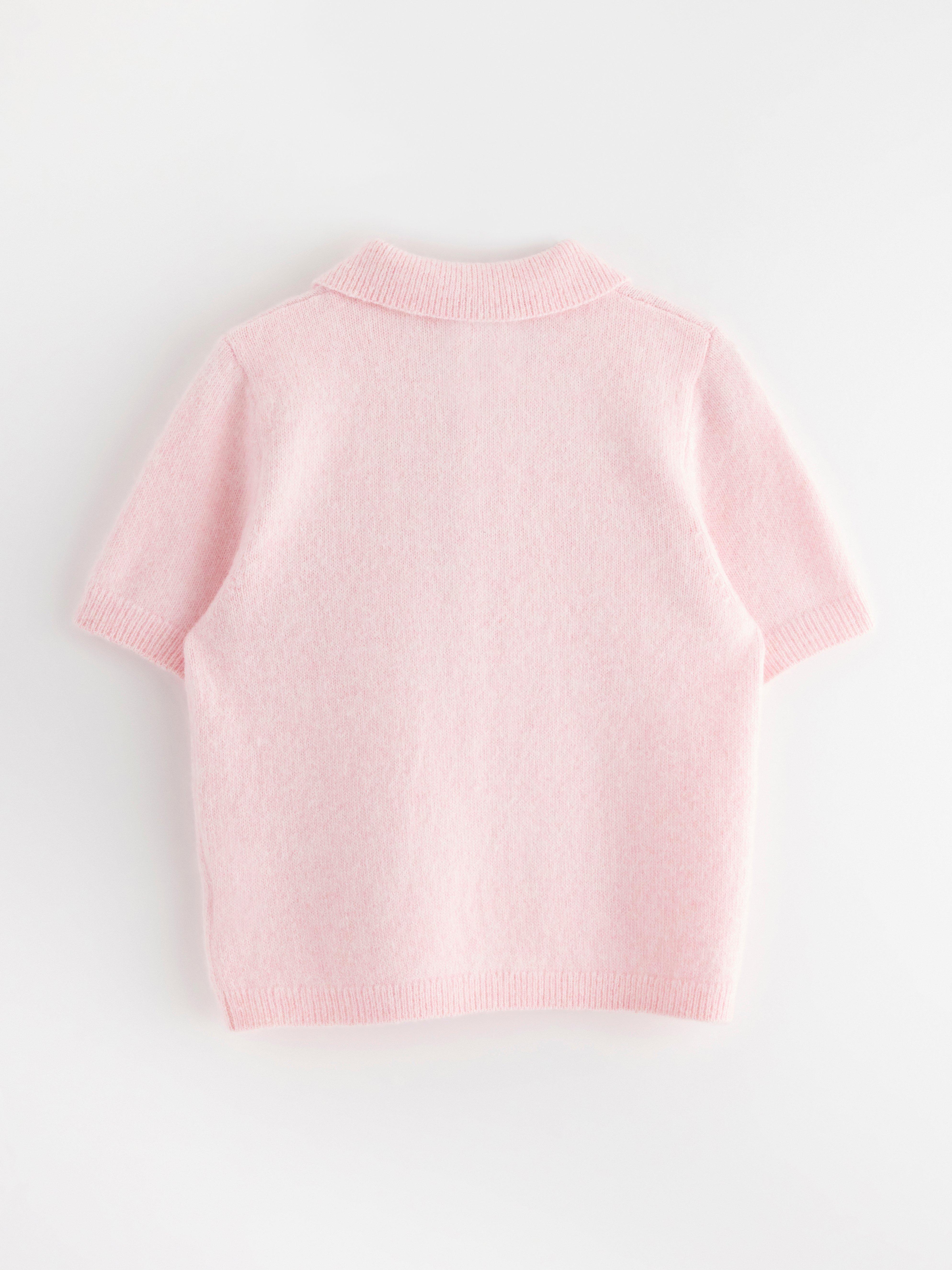 Short-sleeved jumper with collar | Lindex