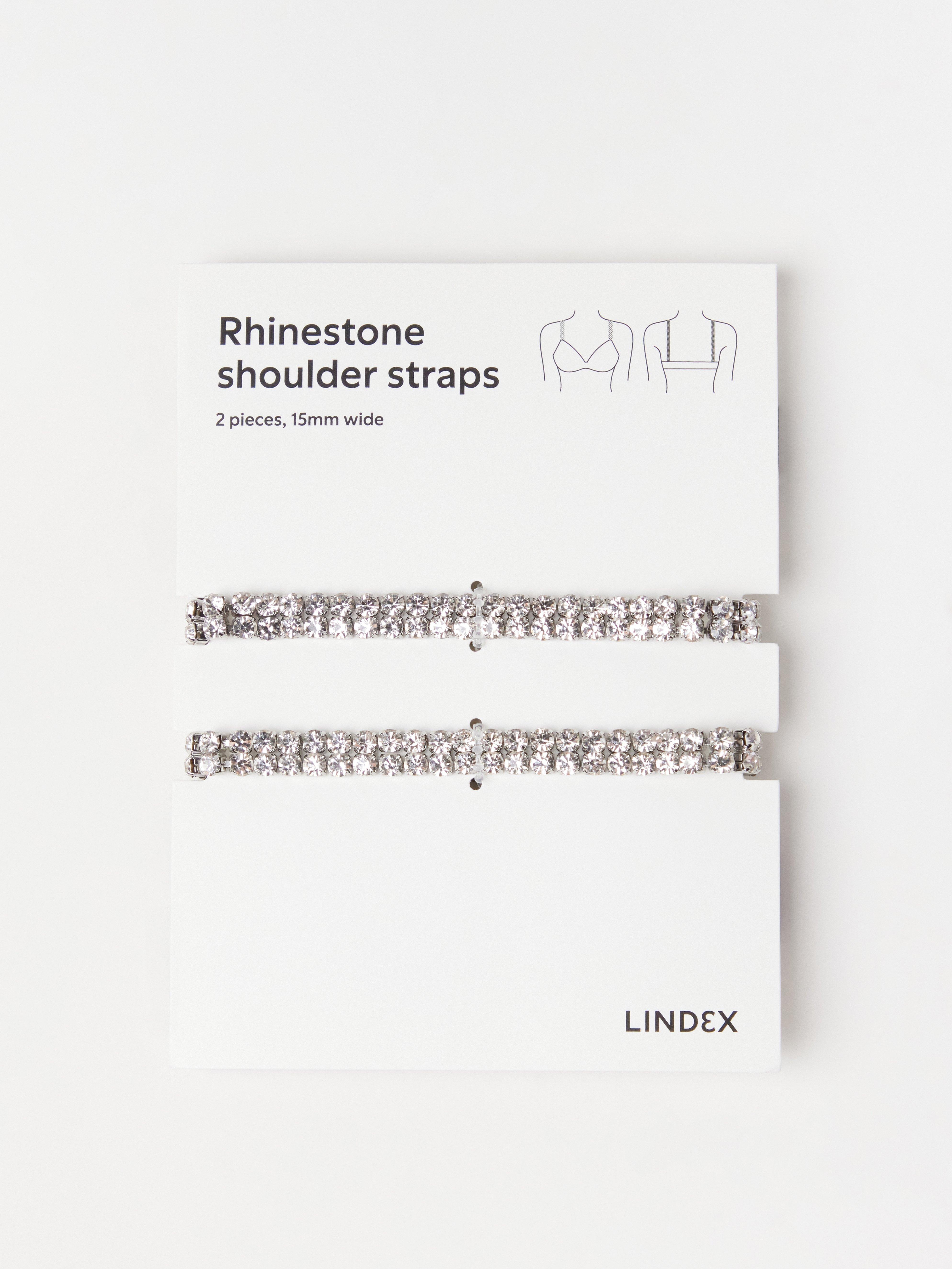 Rhinestone shoulder straps - Lingerie - Black