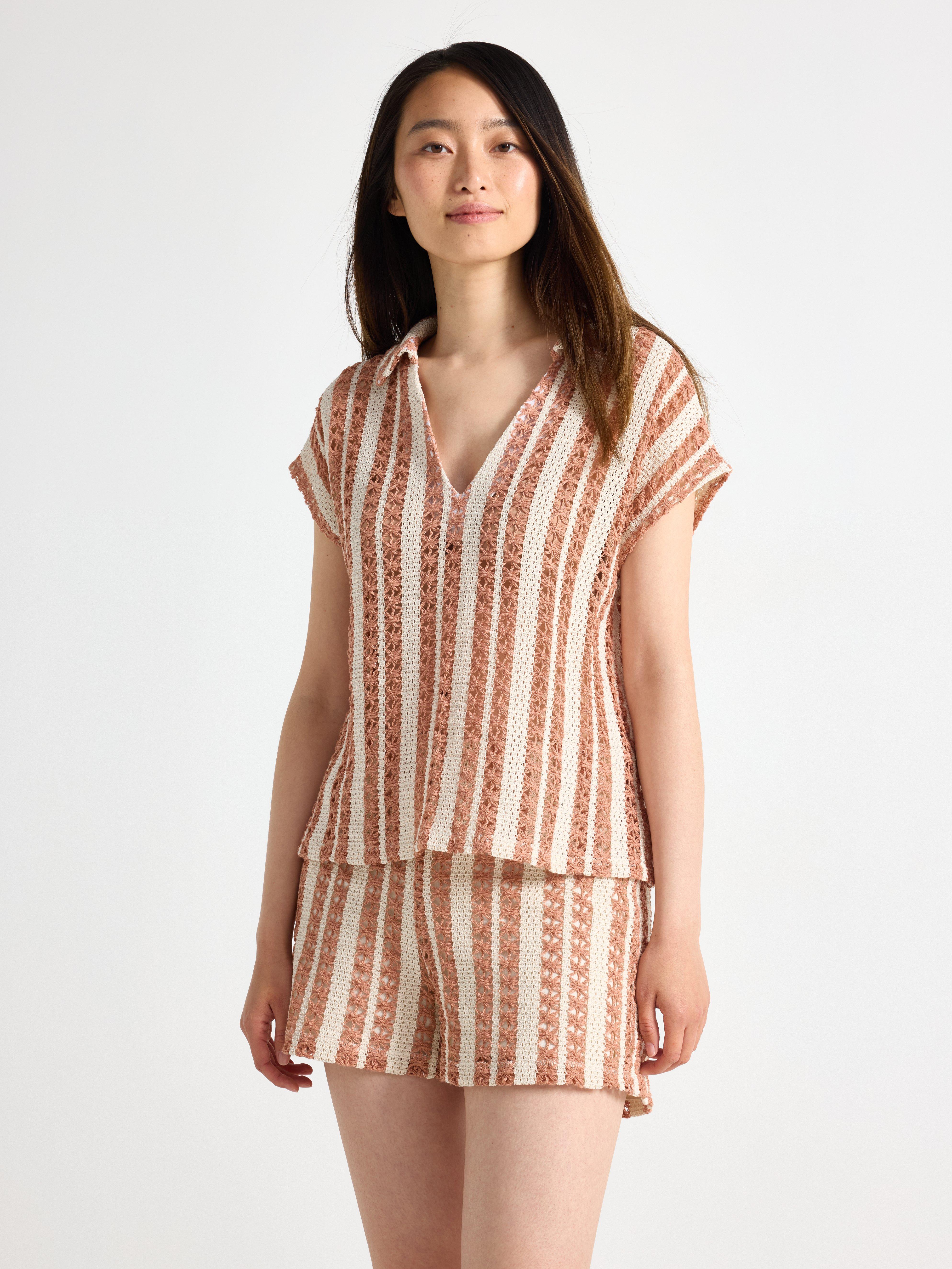 Bluse - Dame - Beige