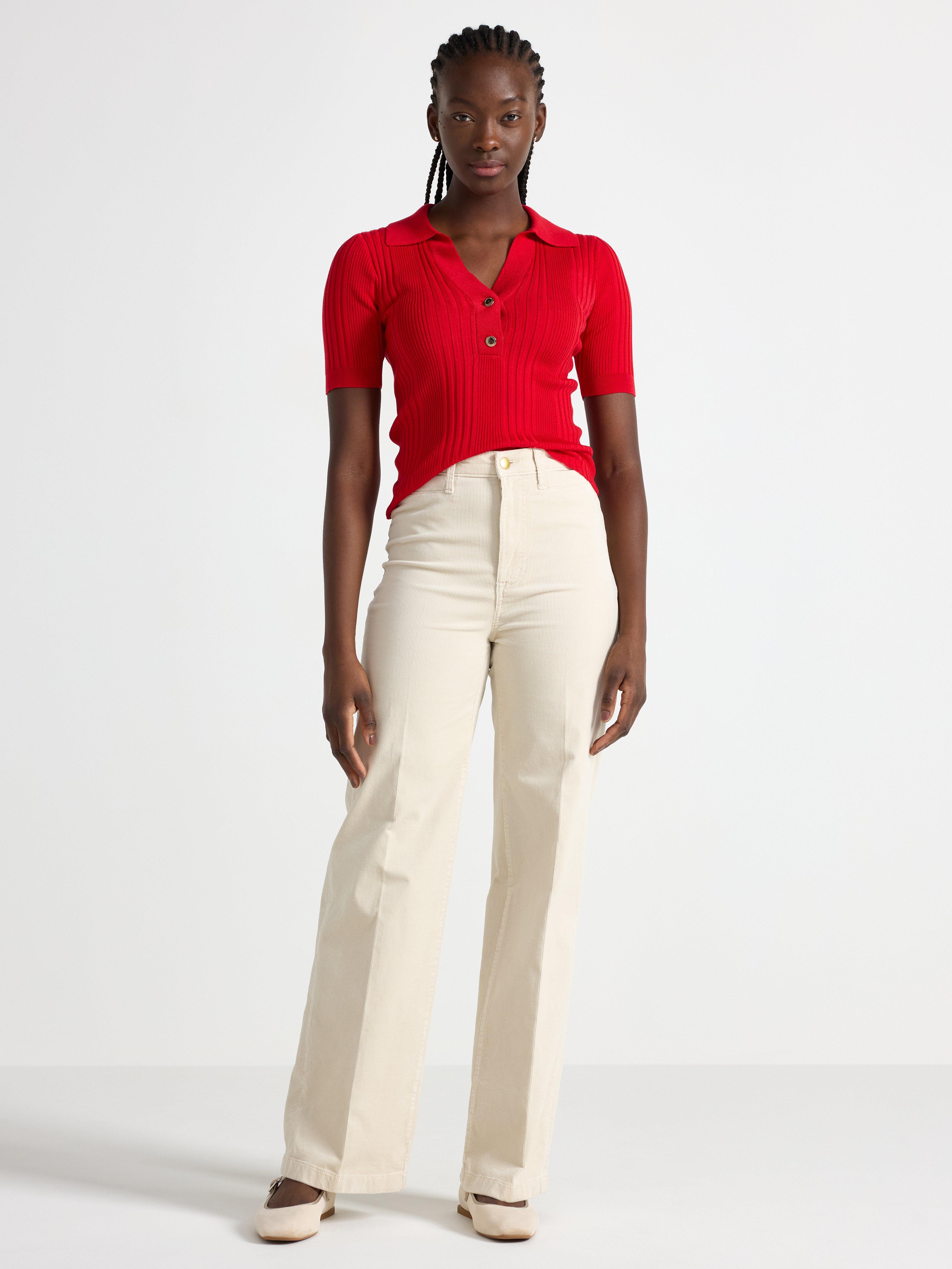 Wide trousers in corduroy