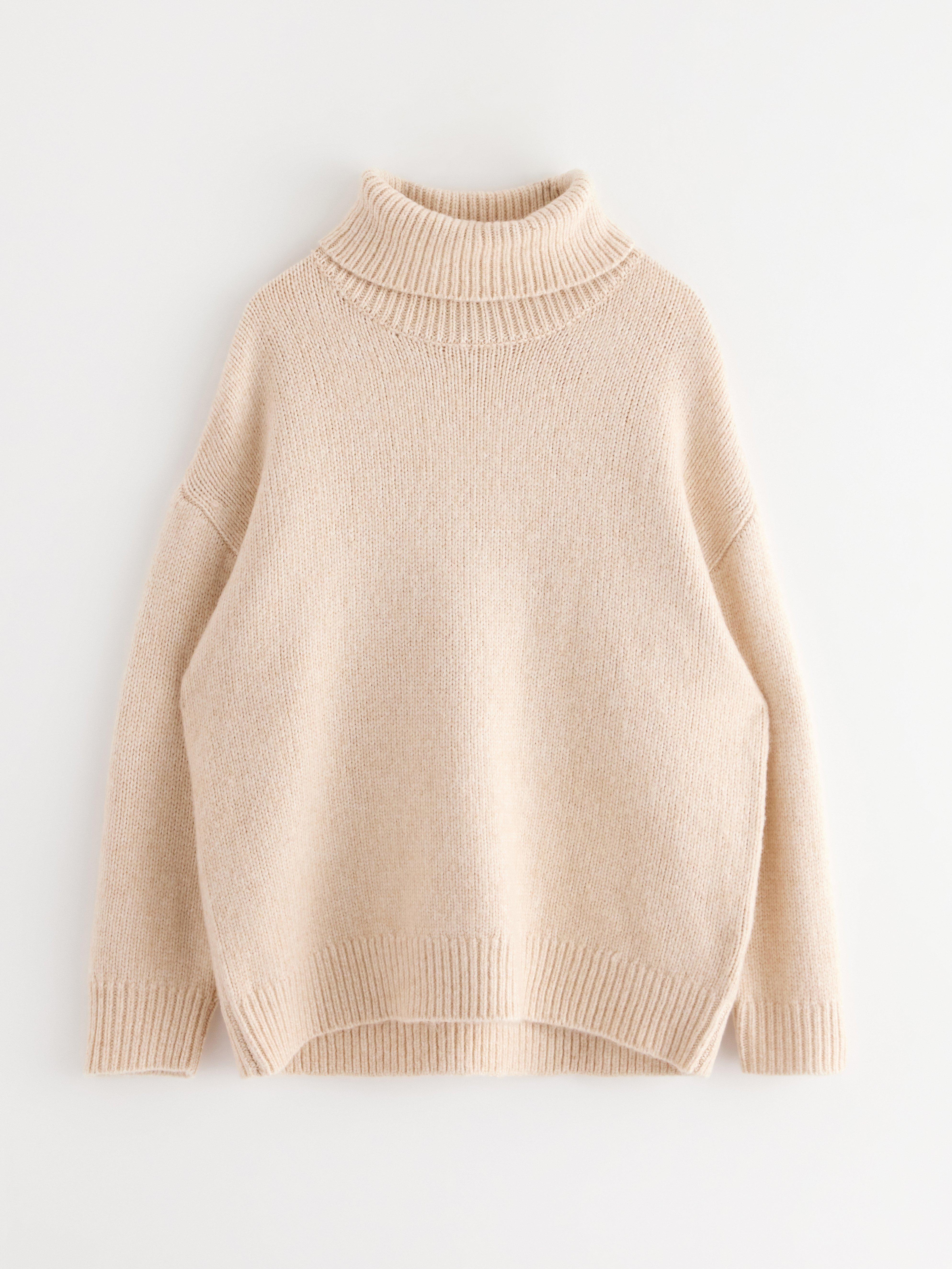 Roller Neck Sweater - Womens Wear - Beige