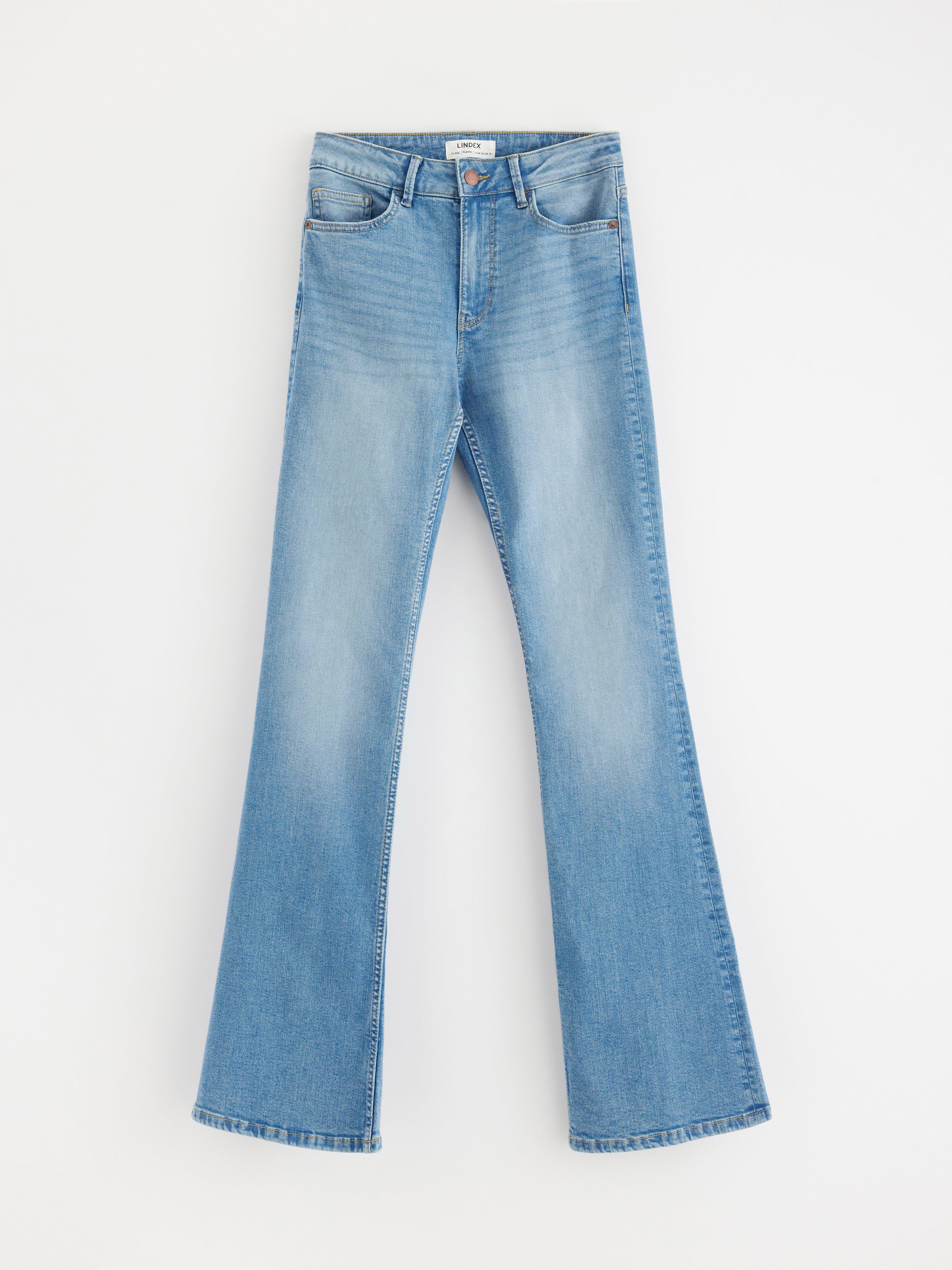 FLARE Karen stretch jeans med medium høy midje | Lindex