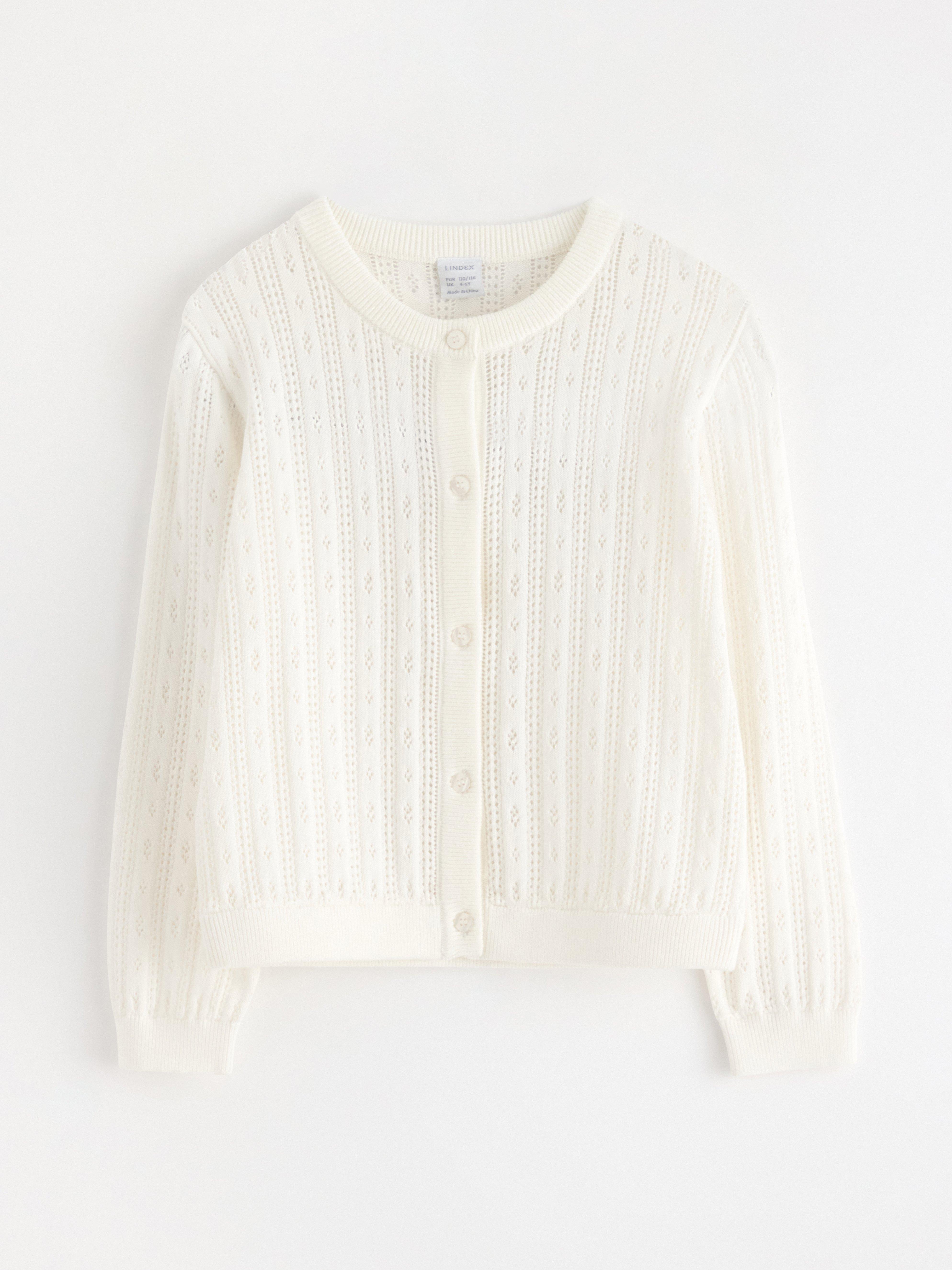 Cardigan - Barn - Hvit