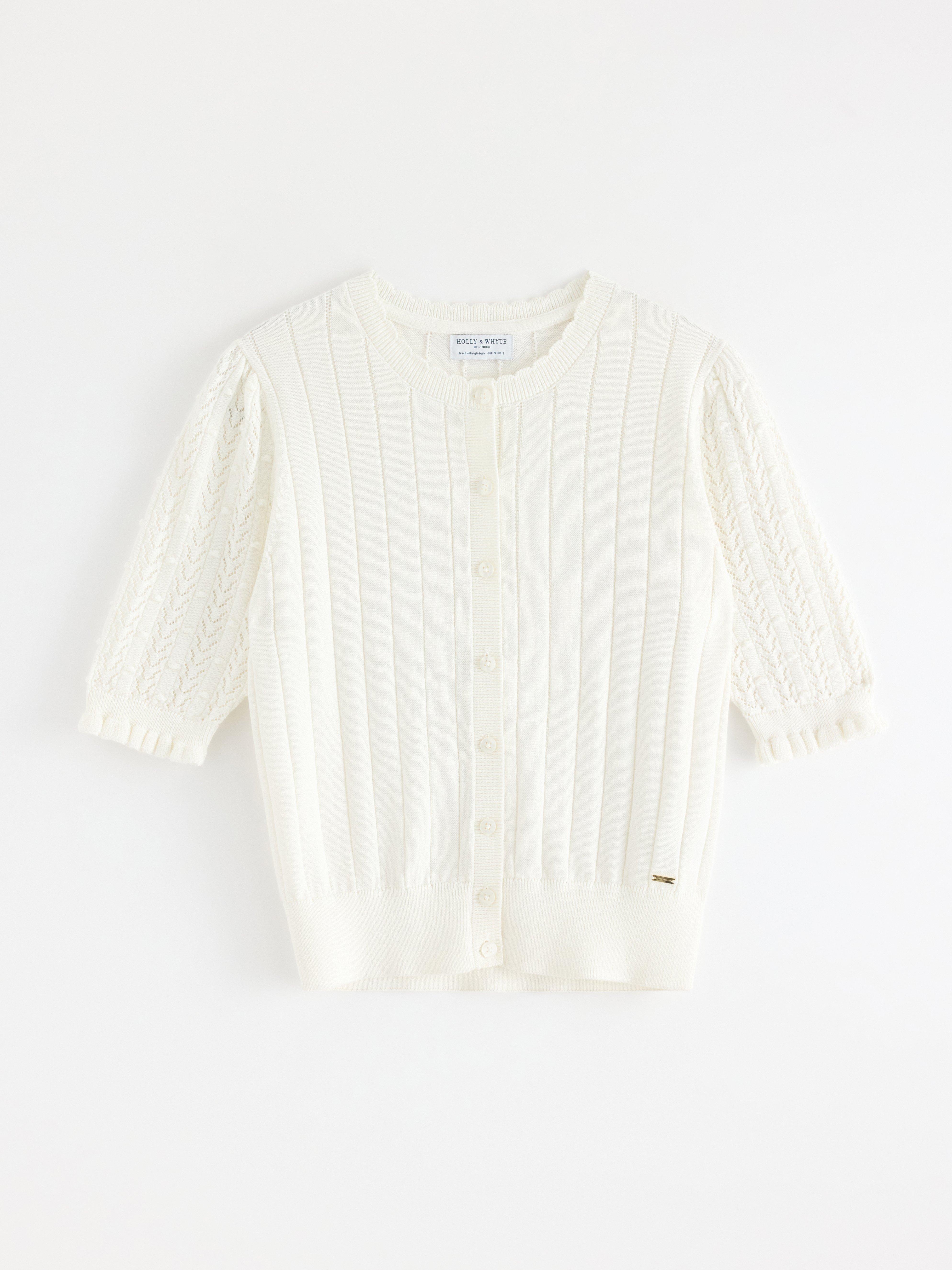 Cardigan - Dame - Hvid