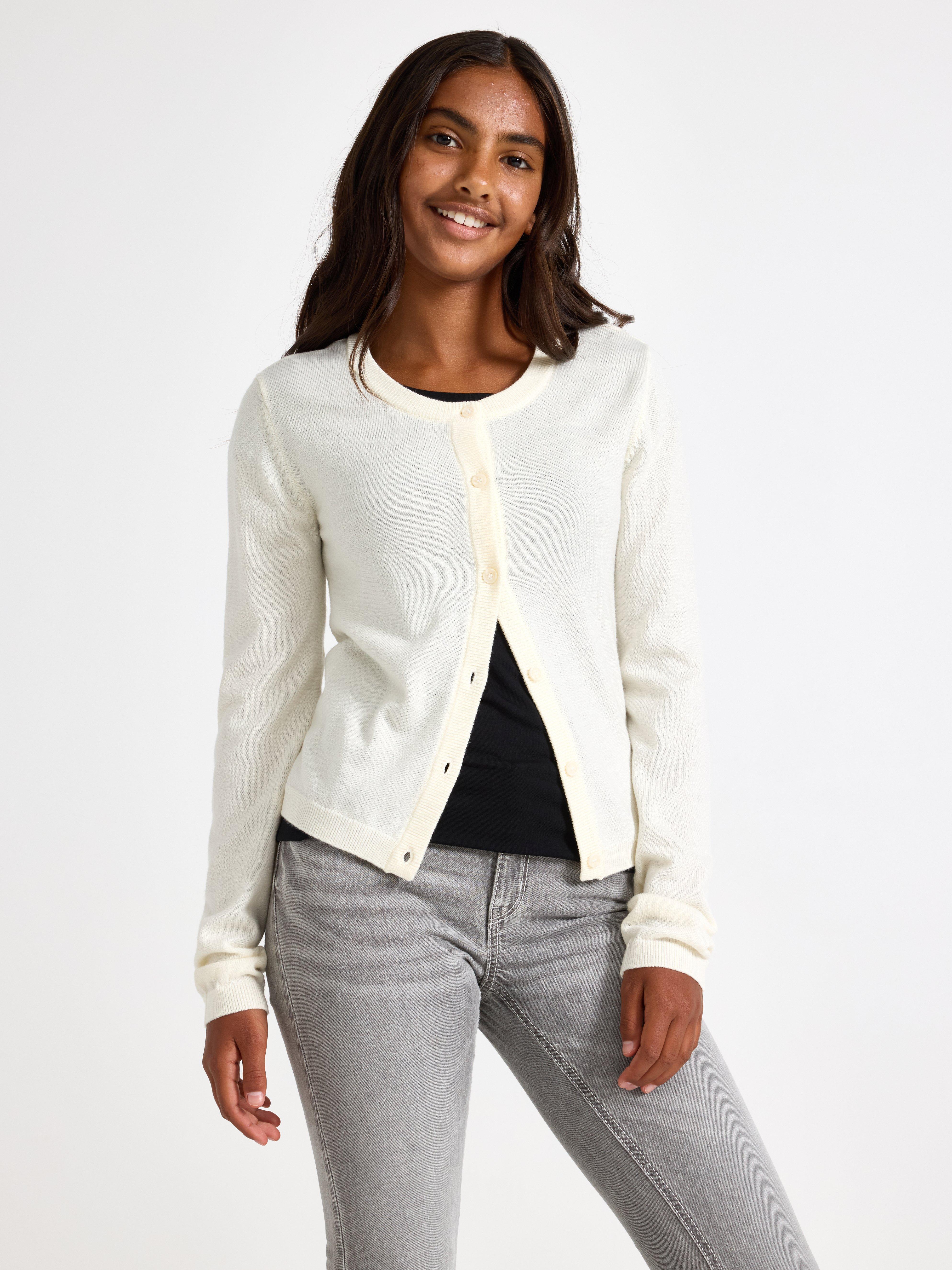 Cardigan - Barn - Vit