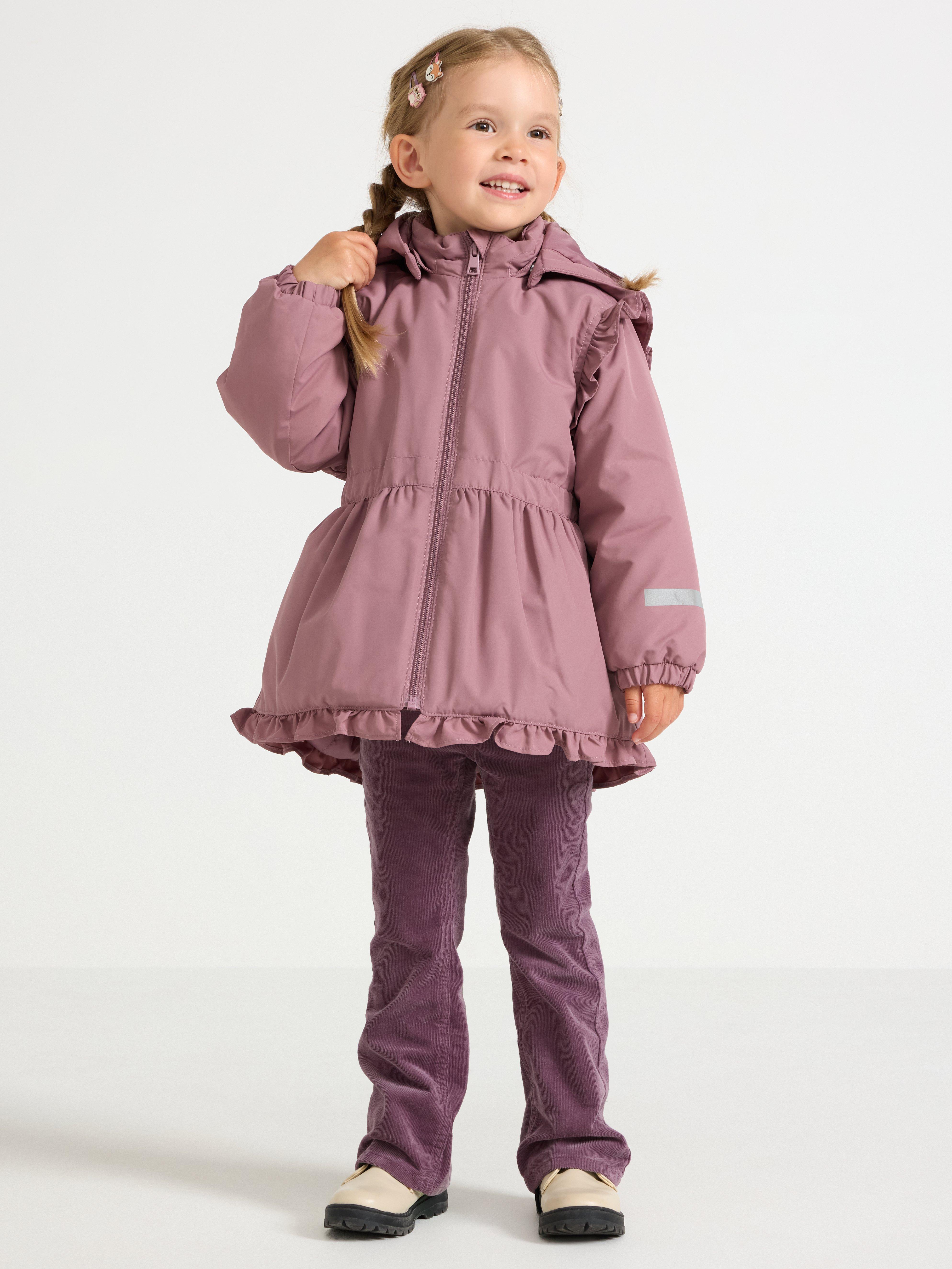 Padded jacket with frills