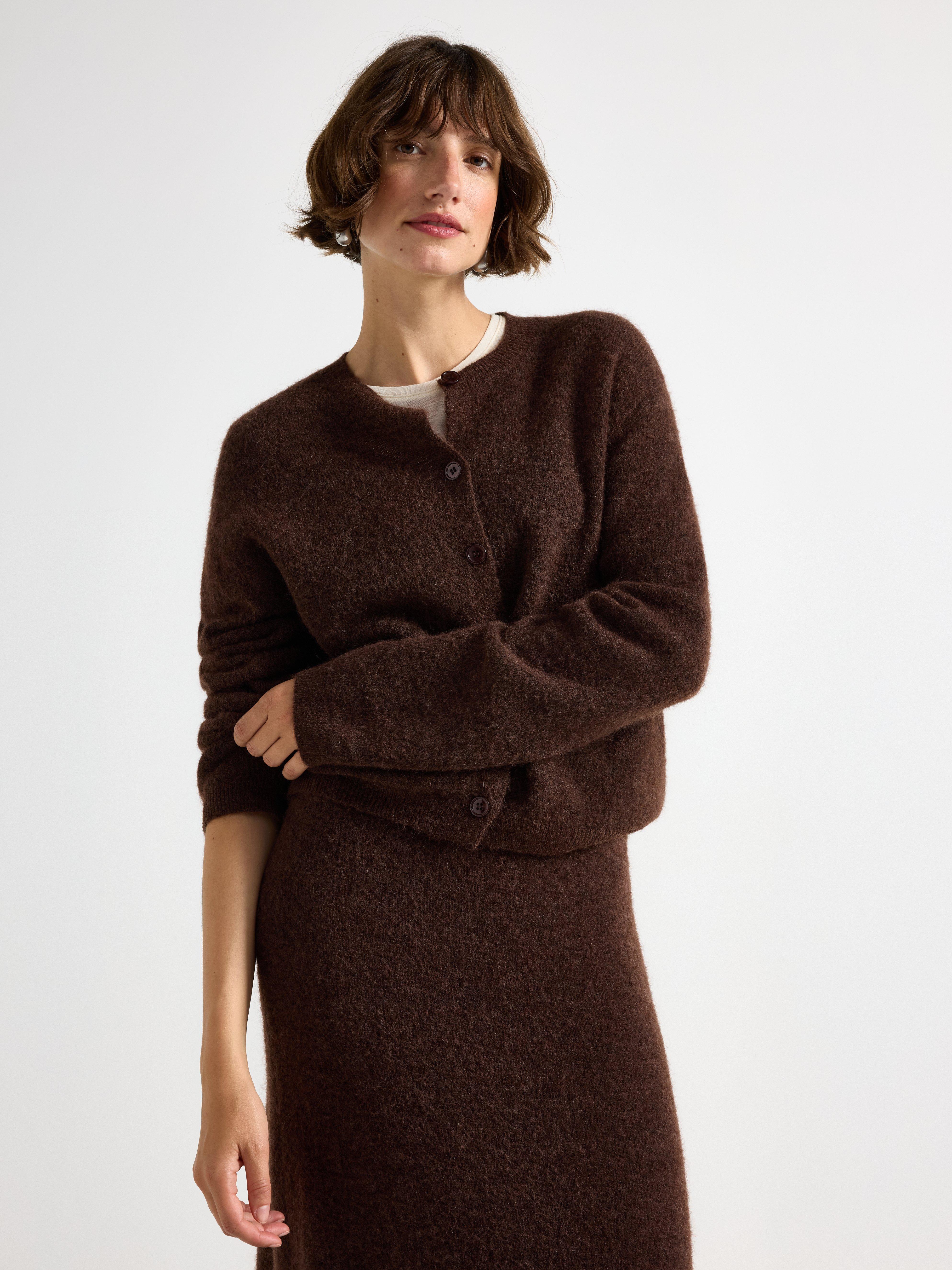 Cardigan - Dame - Brun