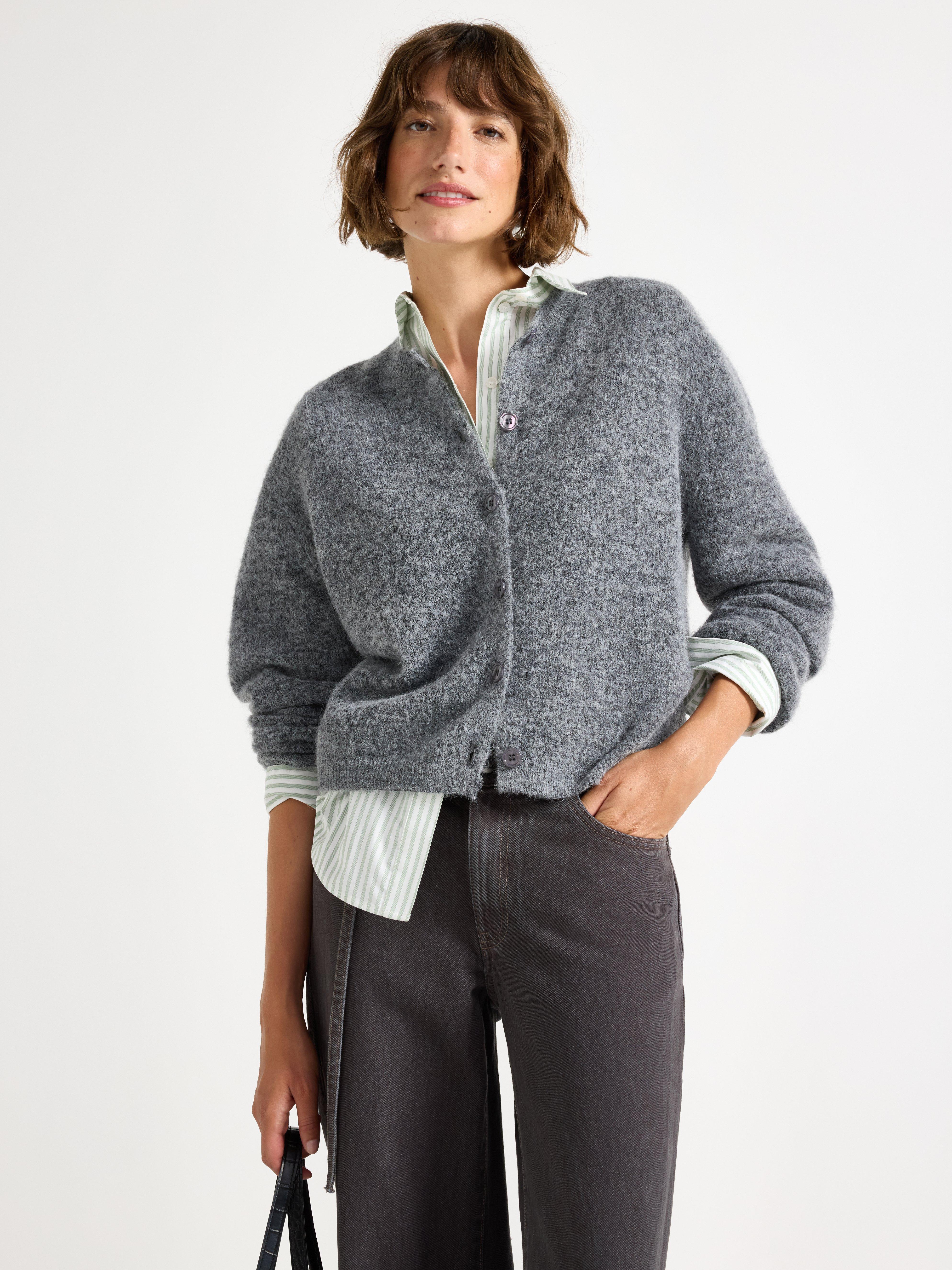 Cardigan - Dam - Grå