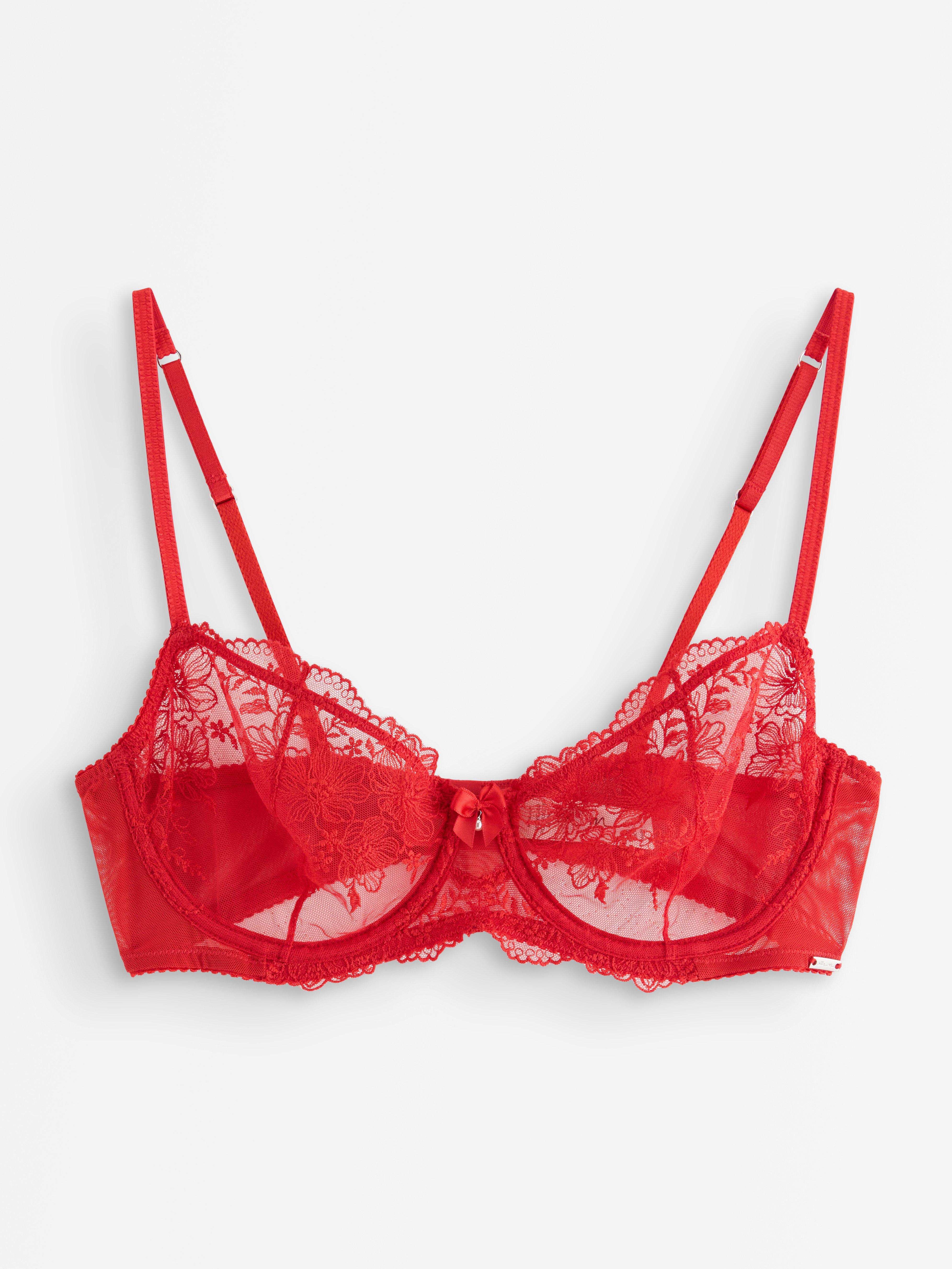 Unpadded Bra - Lingerie - Red