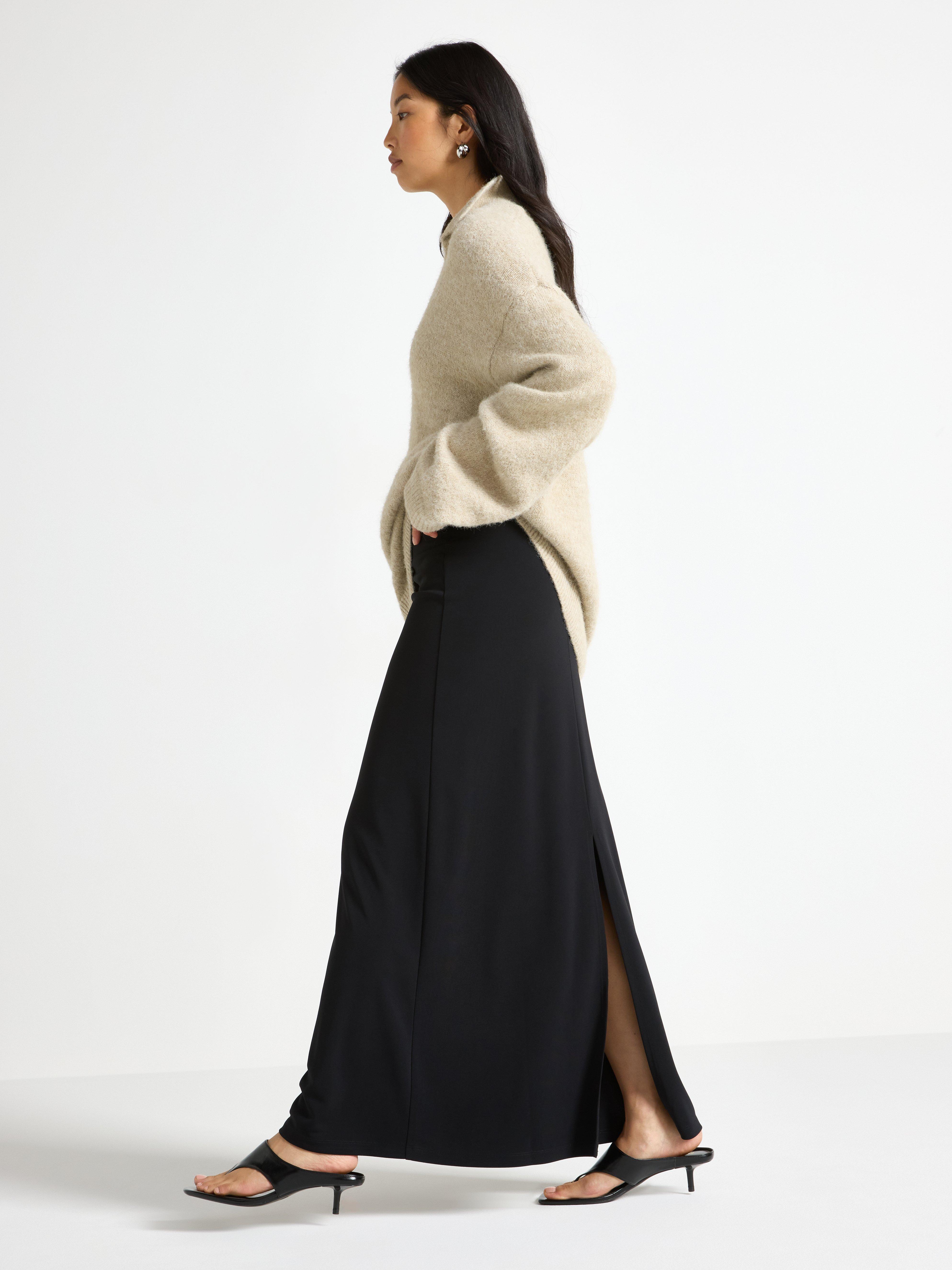 Maxi-nederdel - Dame - Sort