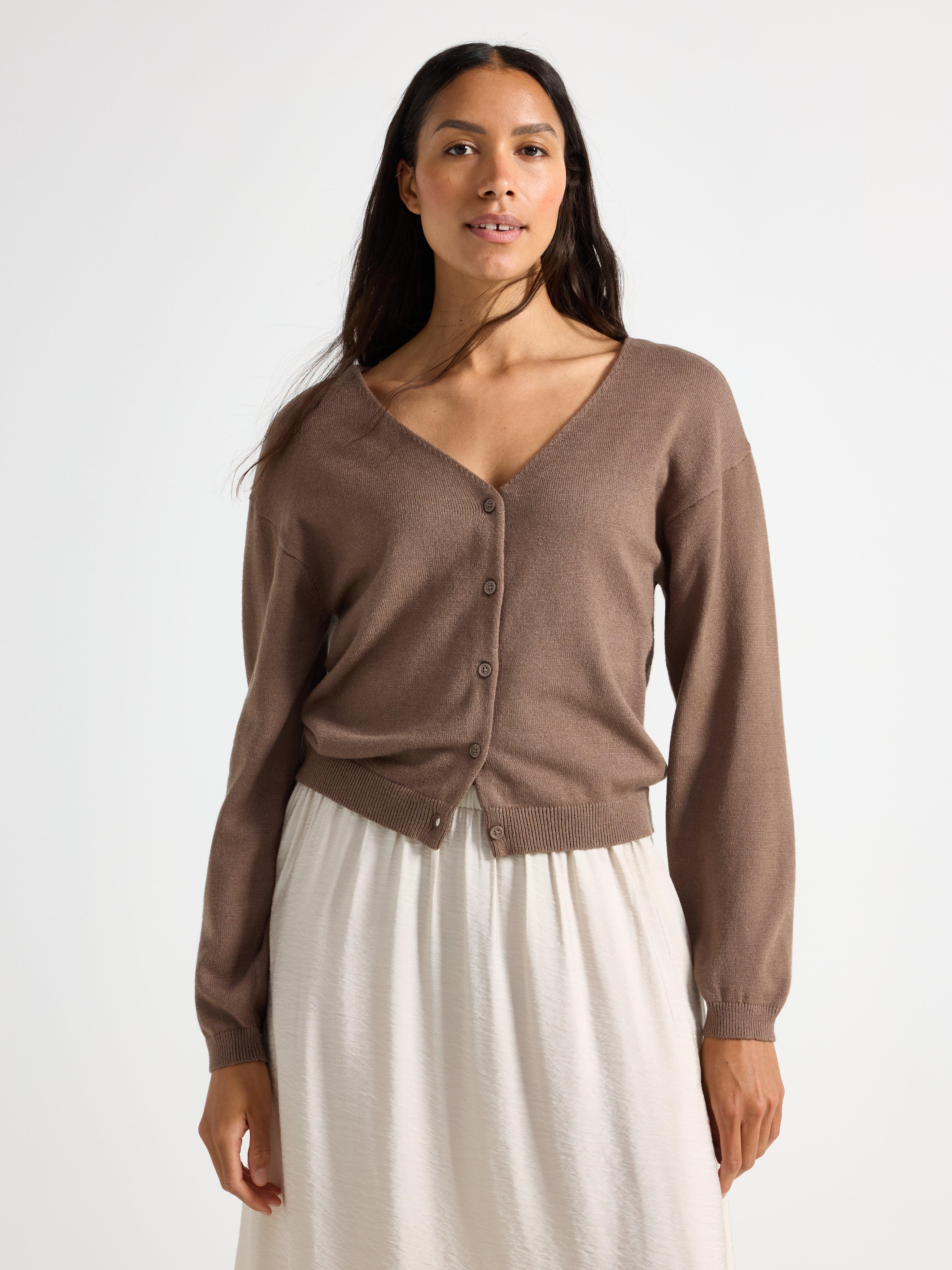 Cardigan - Dame - Brun