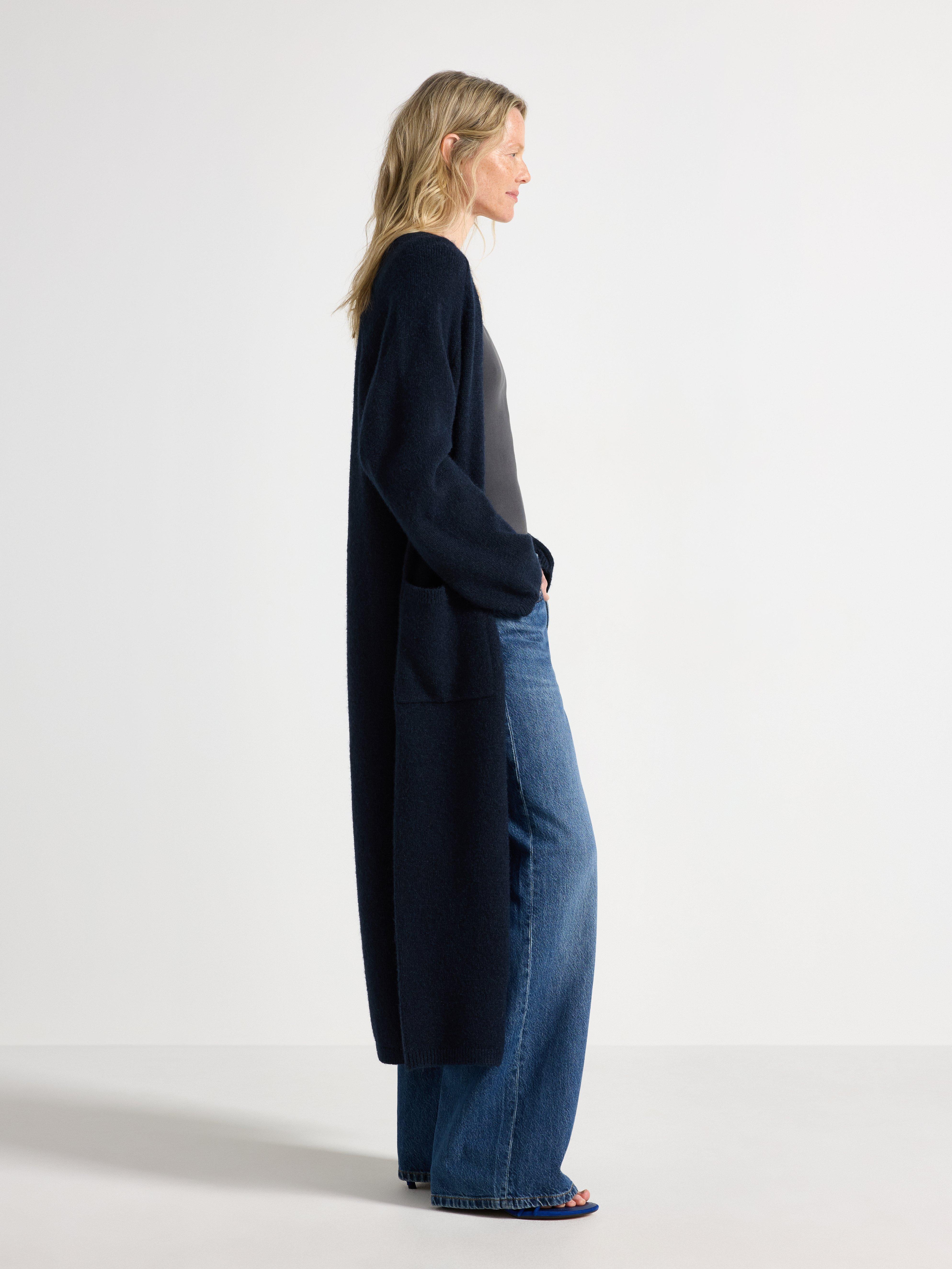 Maxi cardigan - Dam - Blå