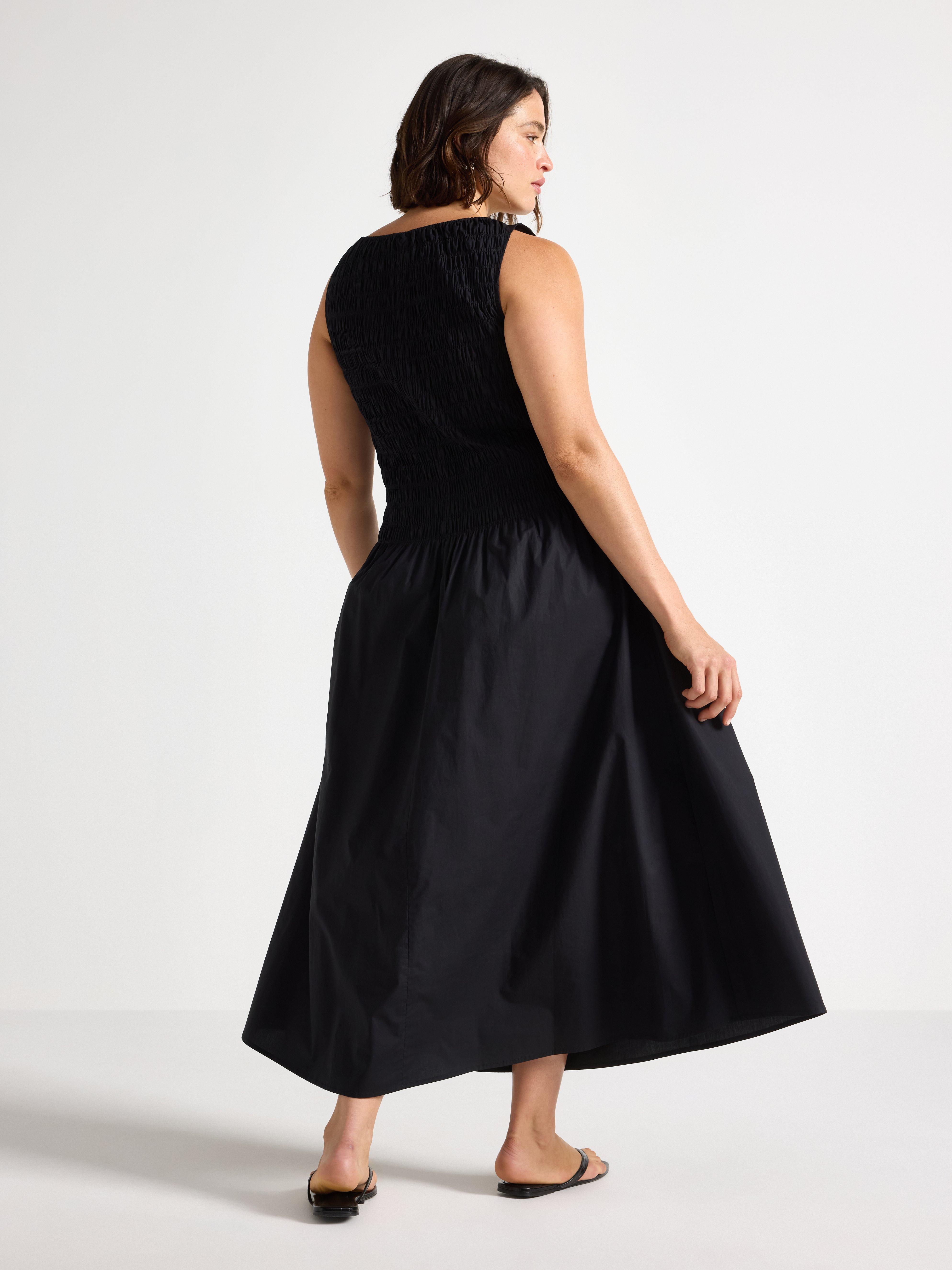 Sleeveless midi dress with smock | Lindex