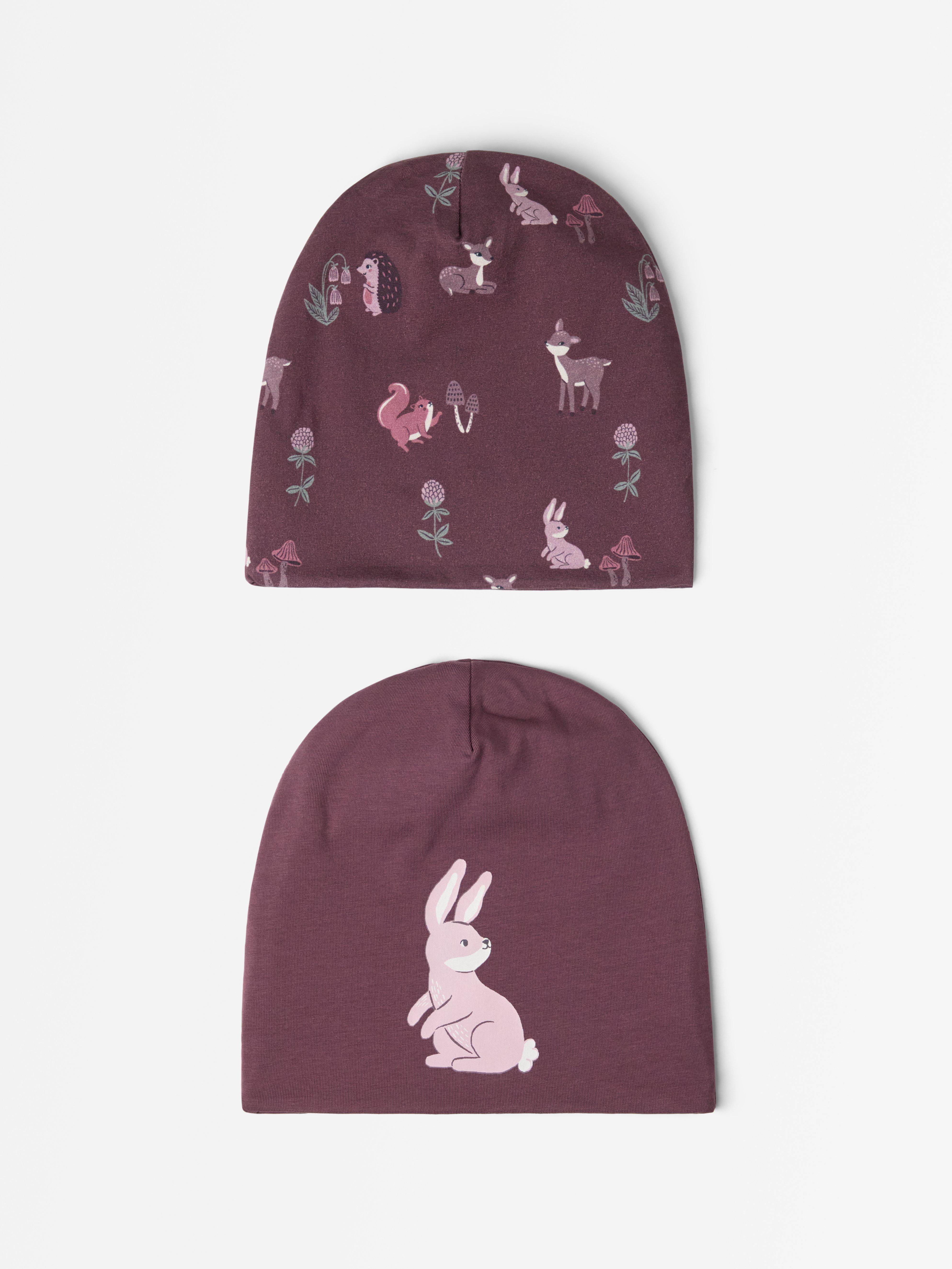 2-pack beanie with fleece lining