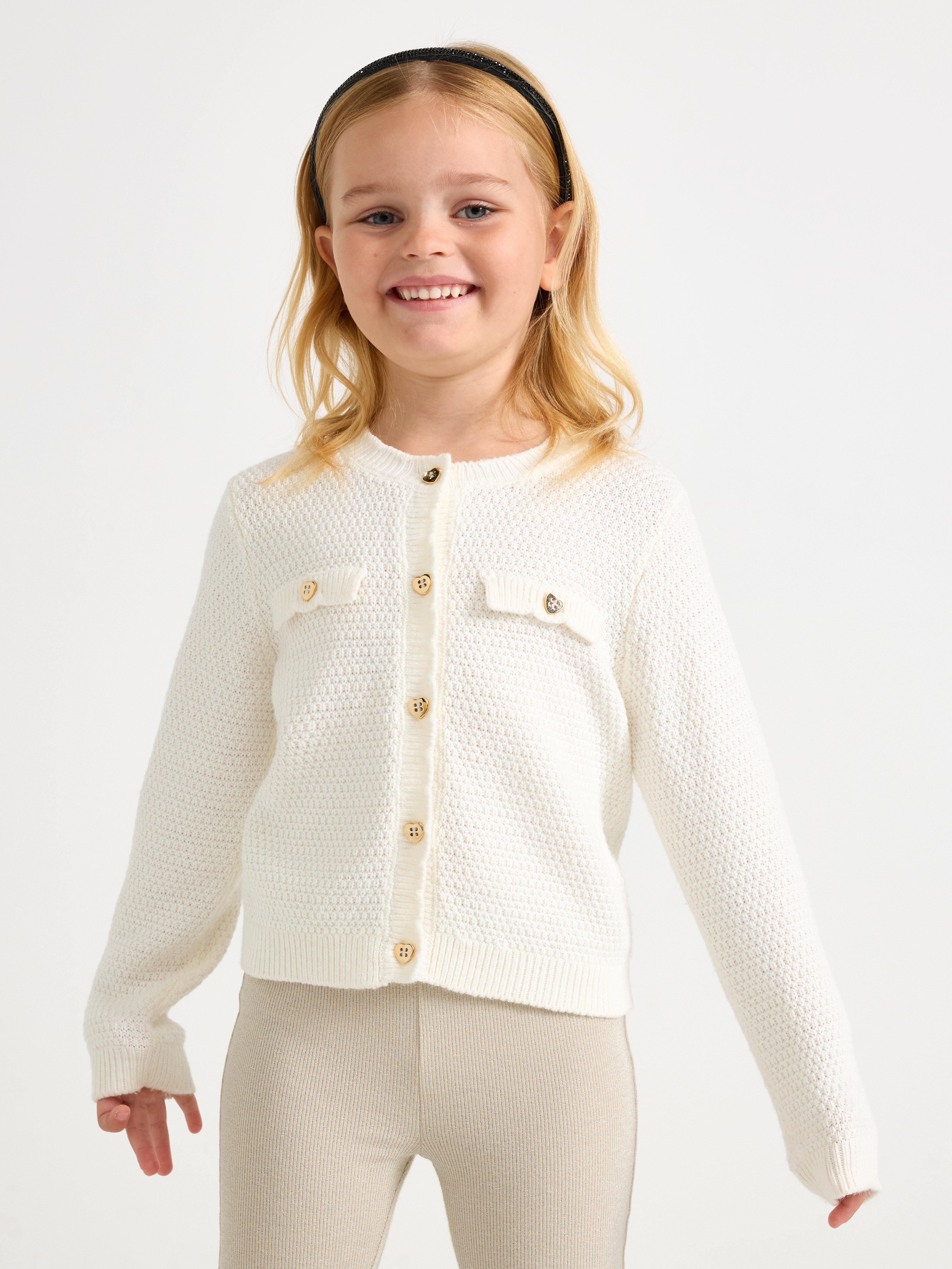 Cardigan - Barn - Vit