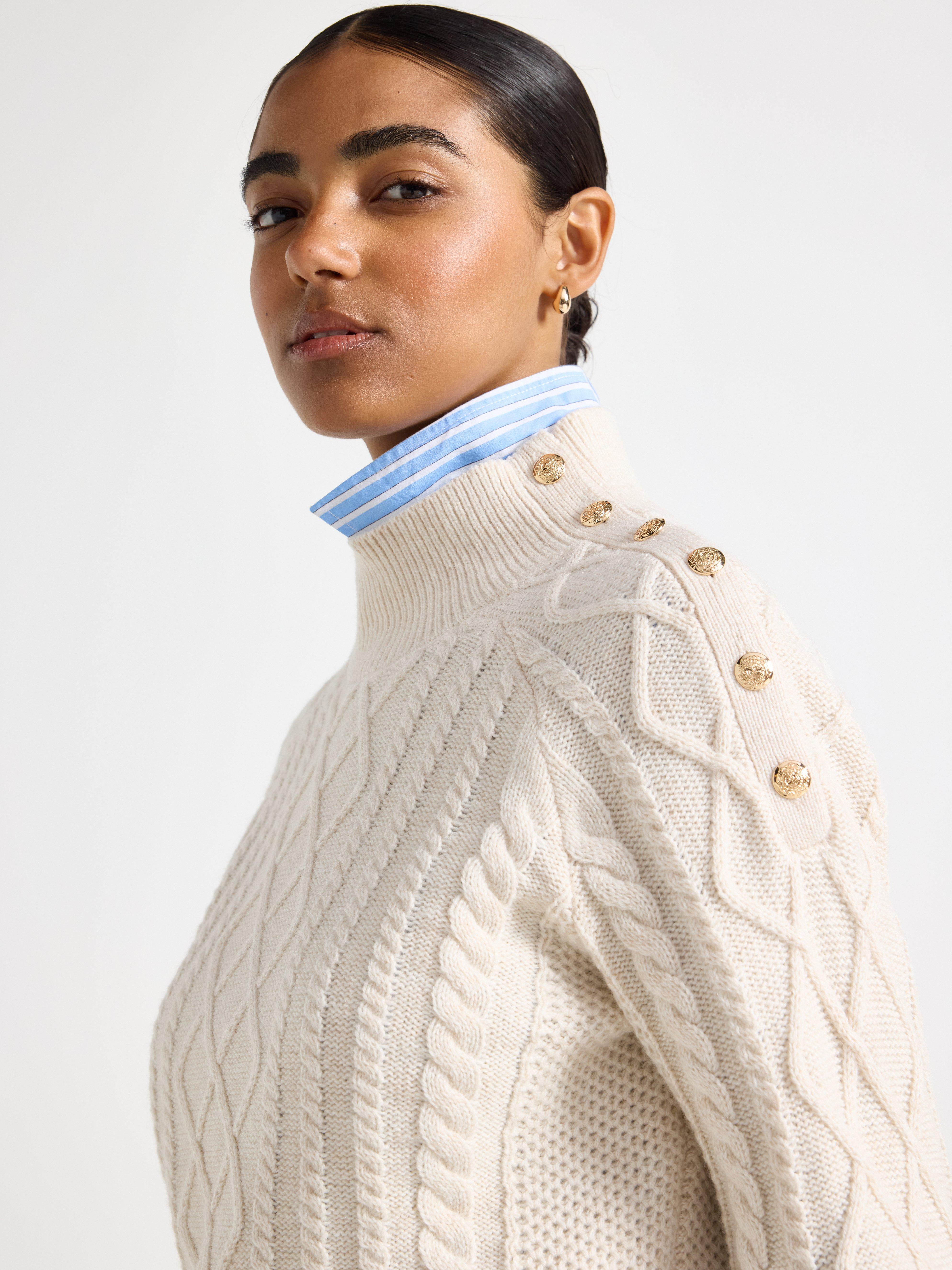 Sweater - Dame - Hvid