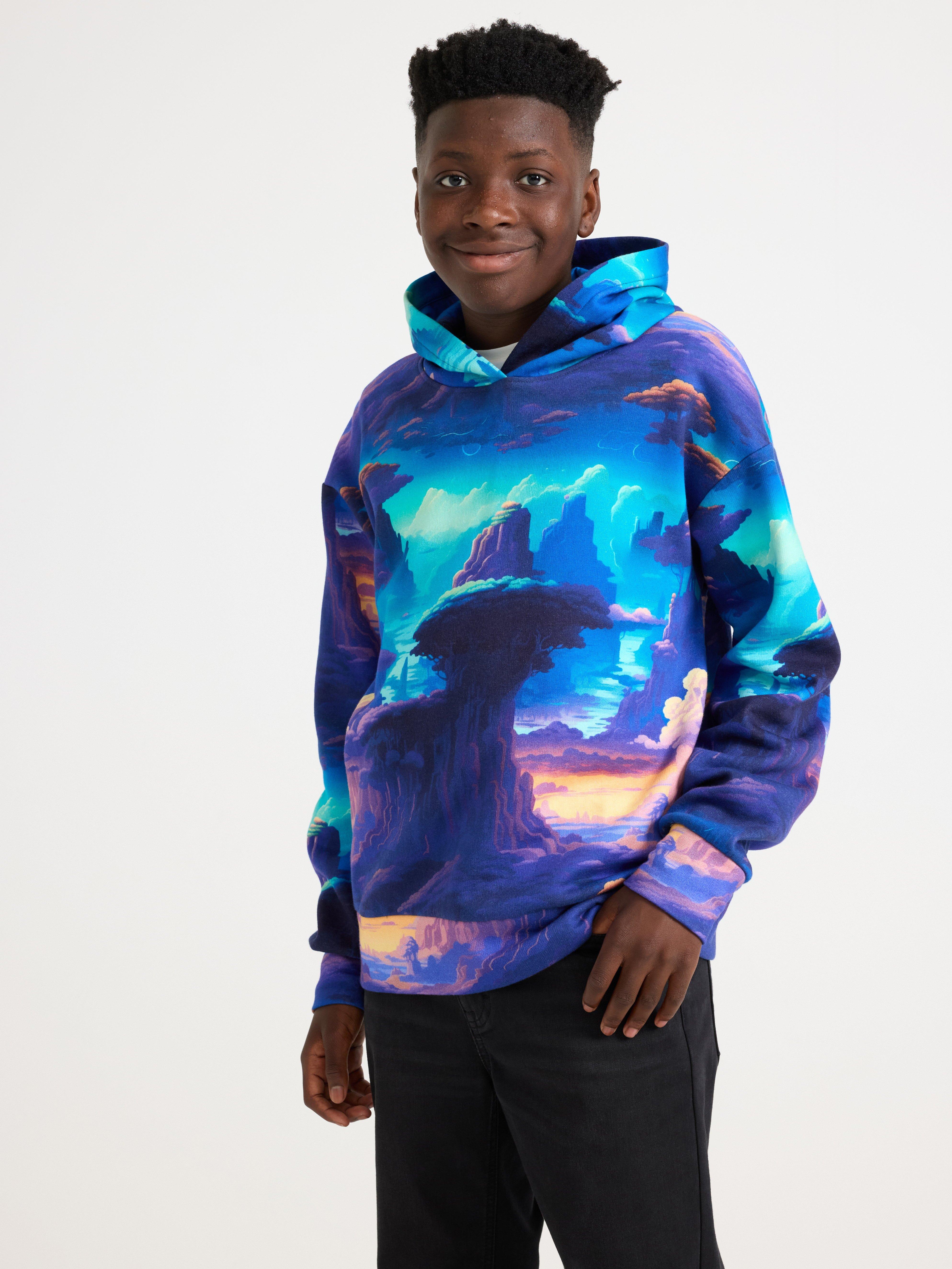 Sweatshirt med hætte - Børn - Lilla