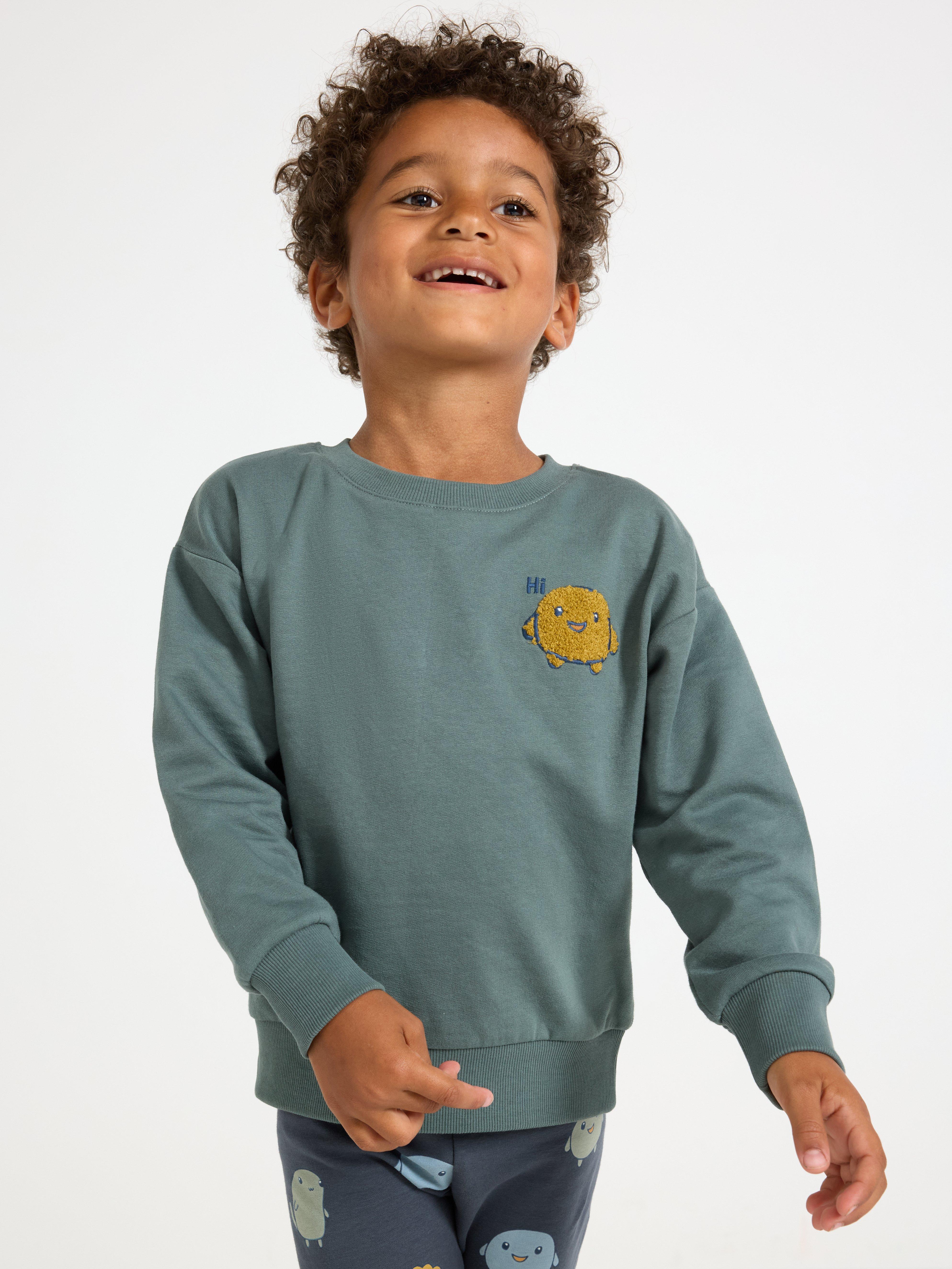 Sweatshirt - Barn - Grön