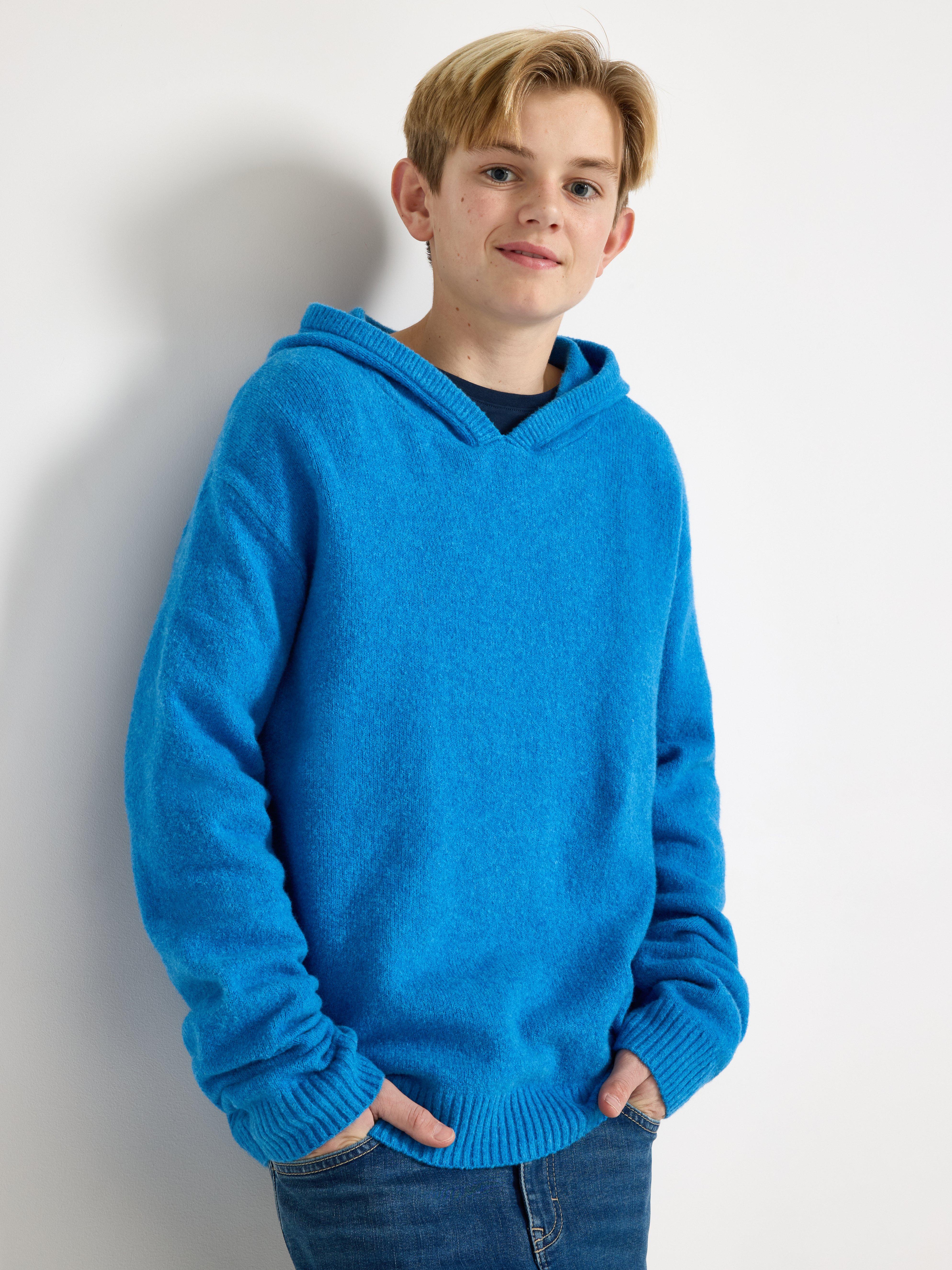 Sweatshirt med hætte - Børn - Blå