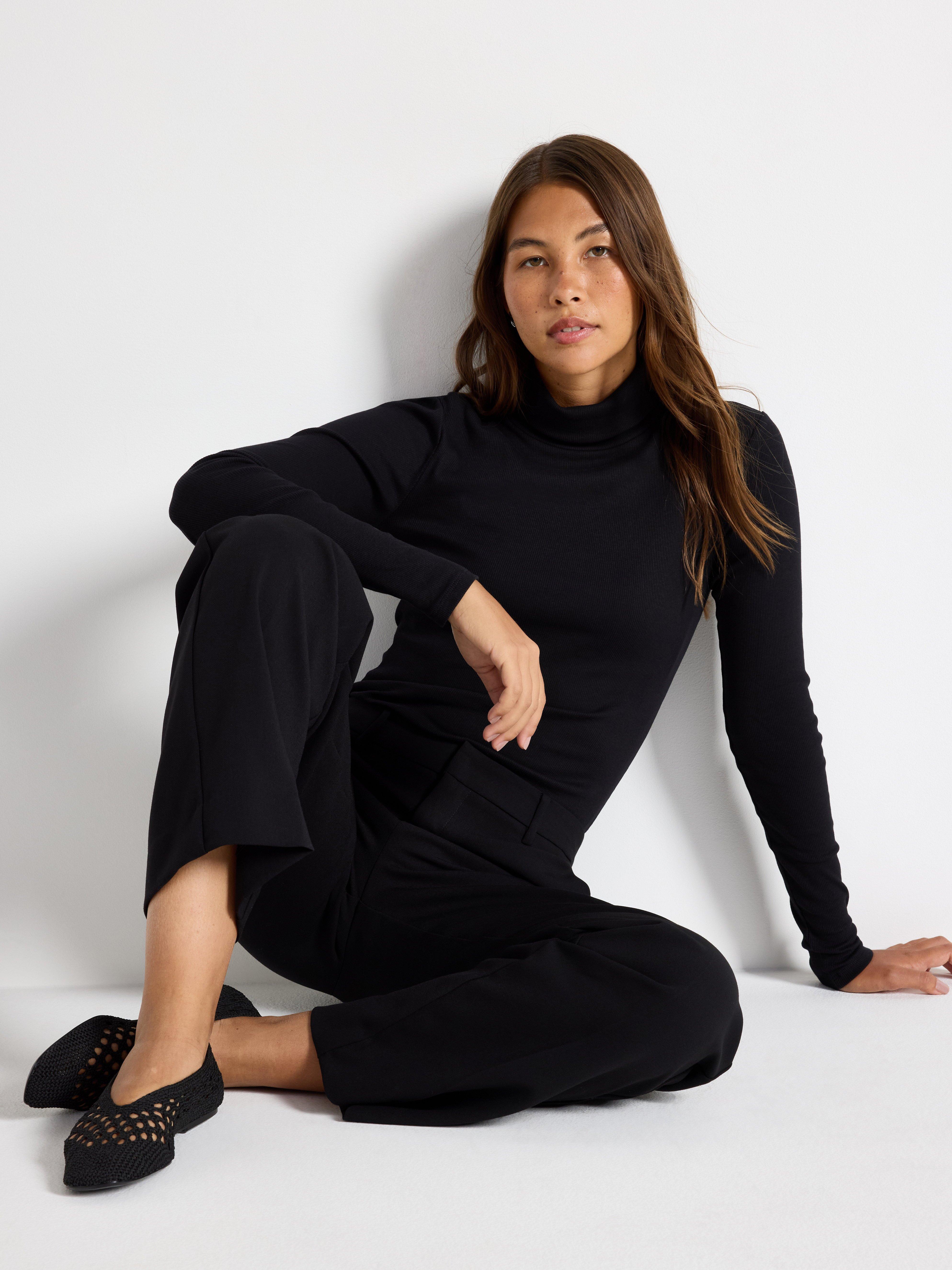 Roller Neck Top - Womens Wear - Black