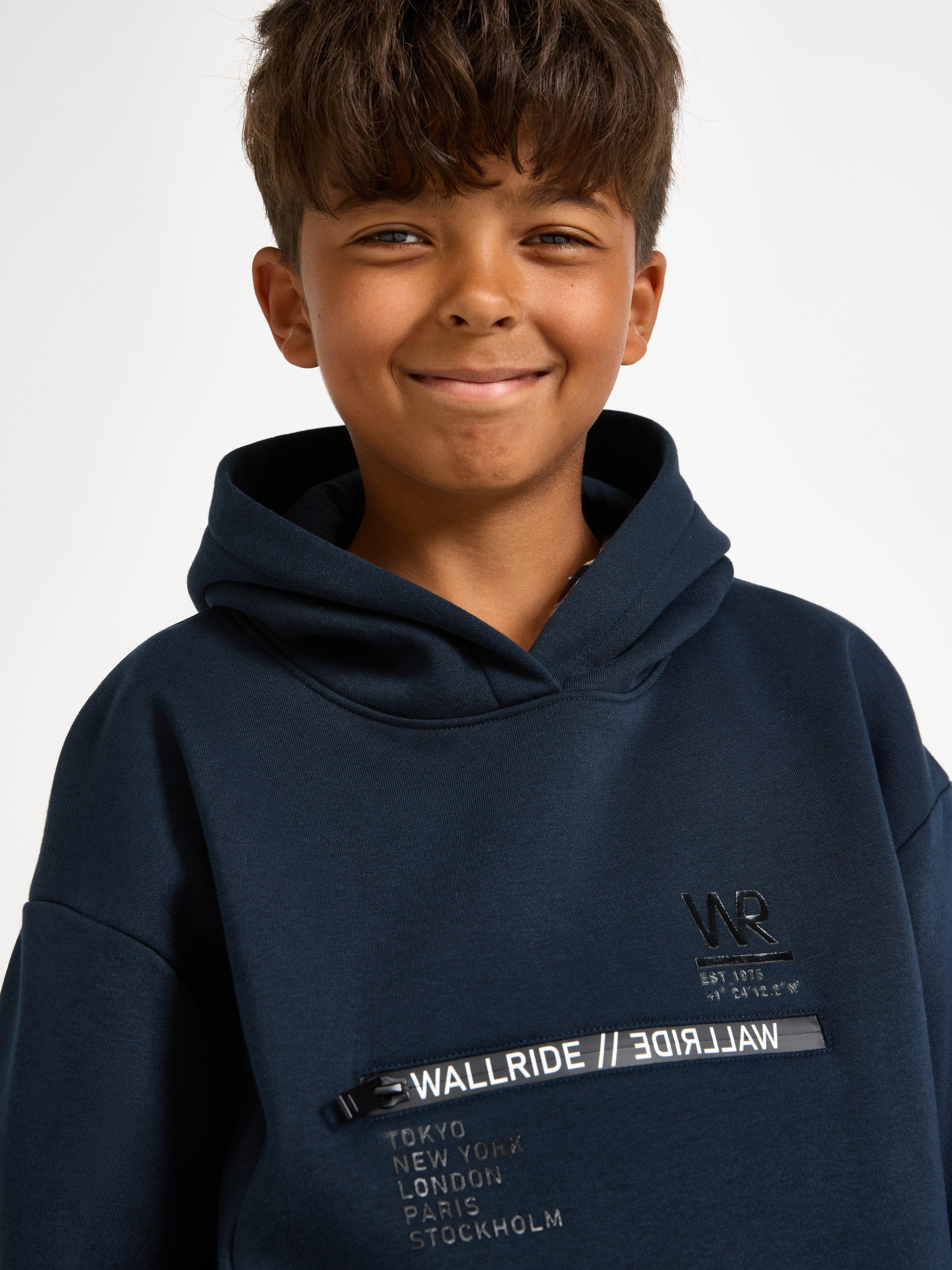 Sweatshirt med hætte - Børn - Blå