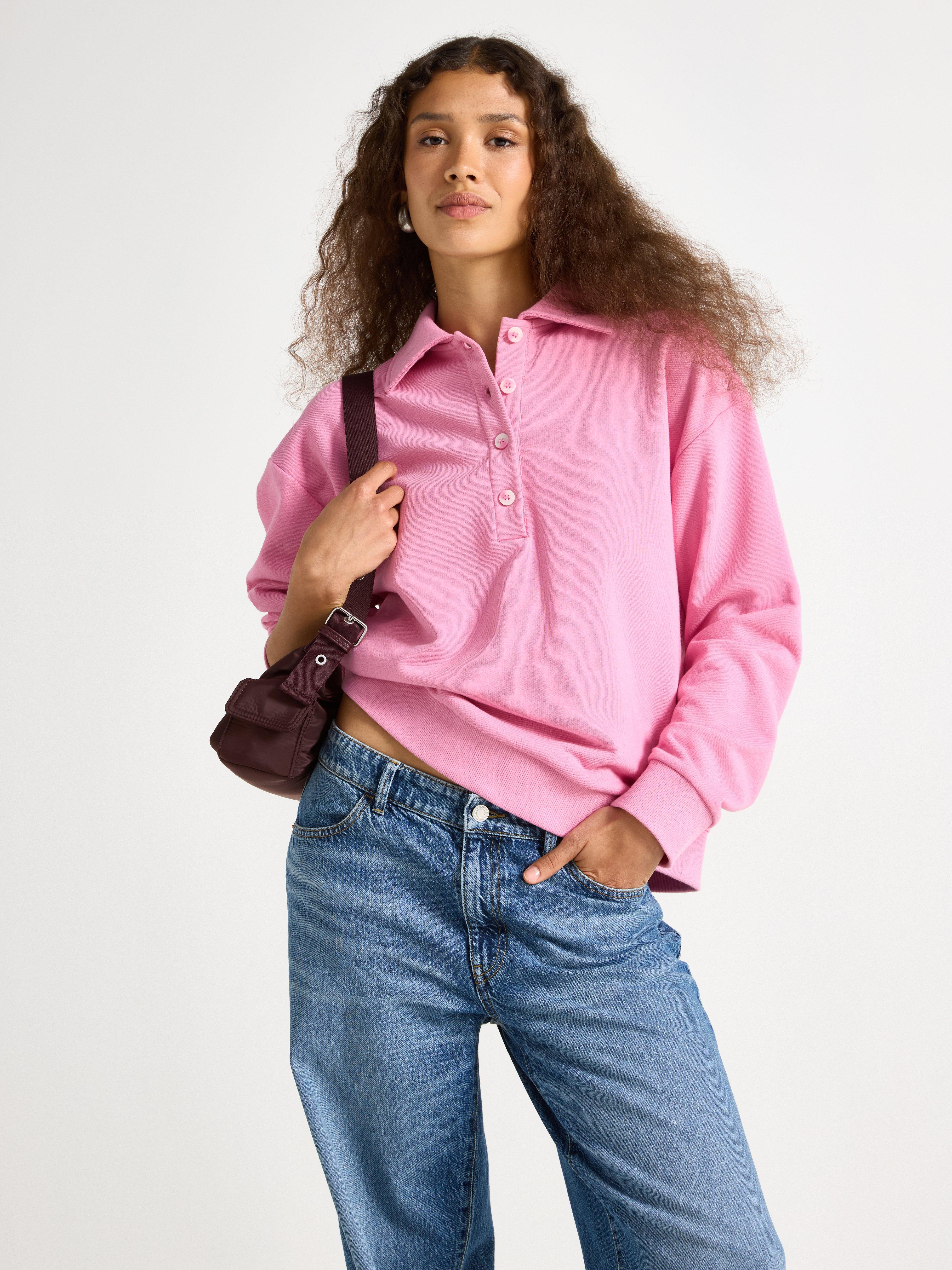 Oversized sweatshirt with collar Lindex