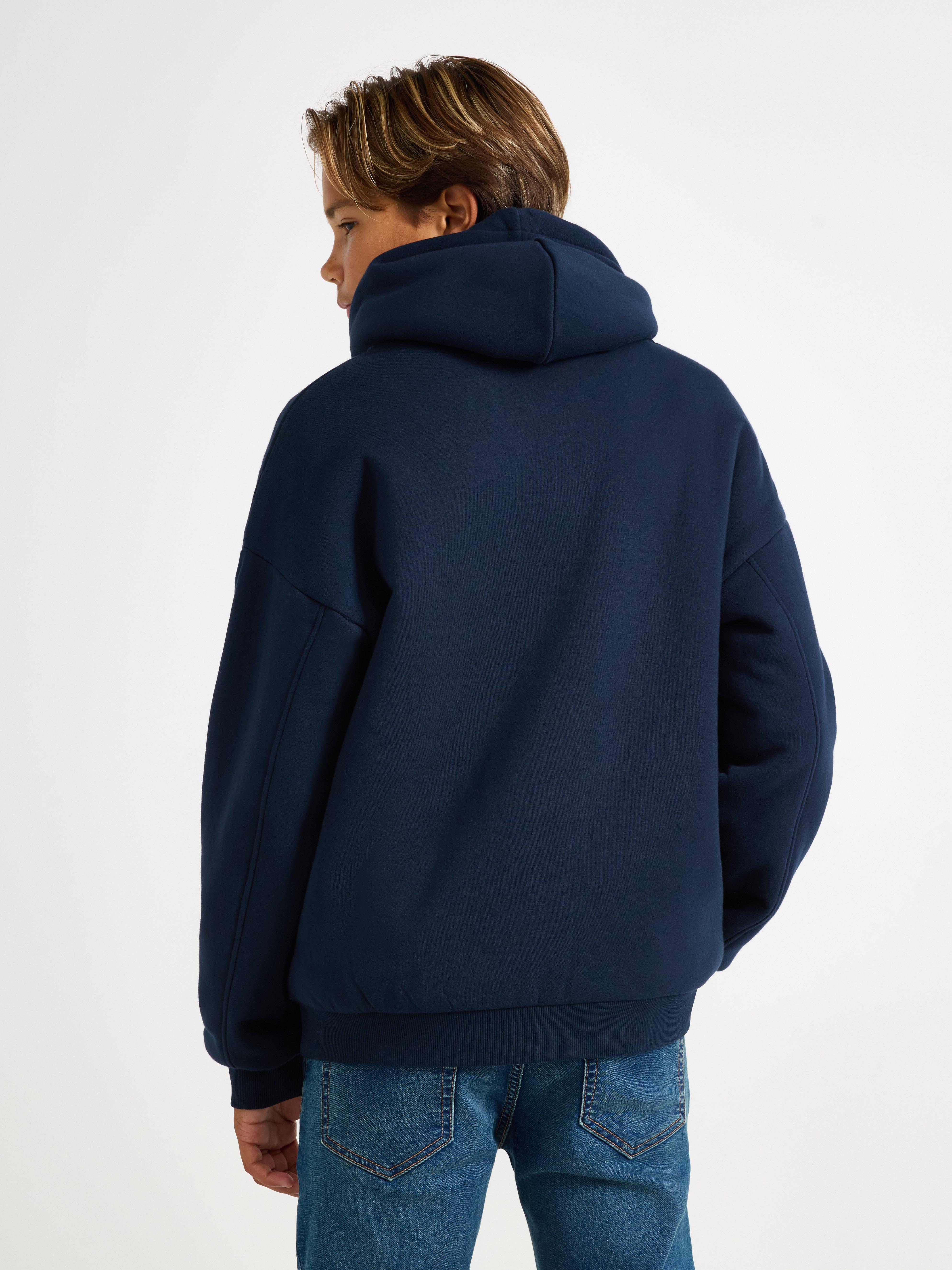 Sweatshirt med hætte - Børn - Blå