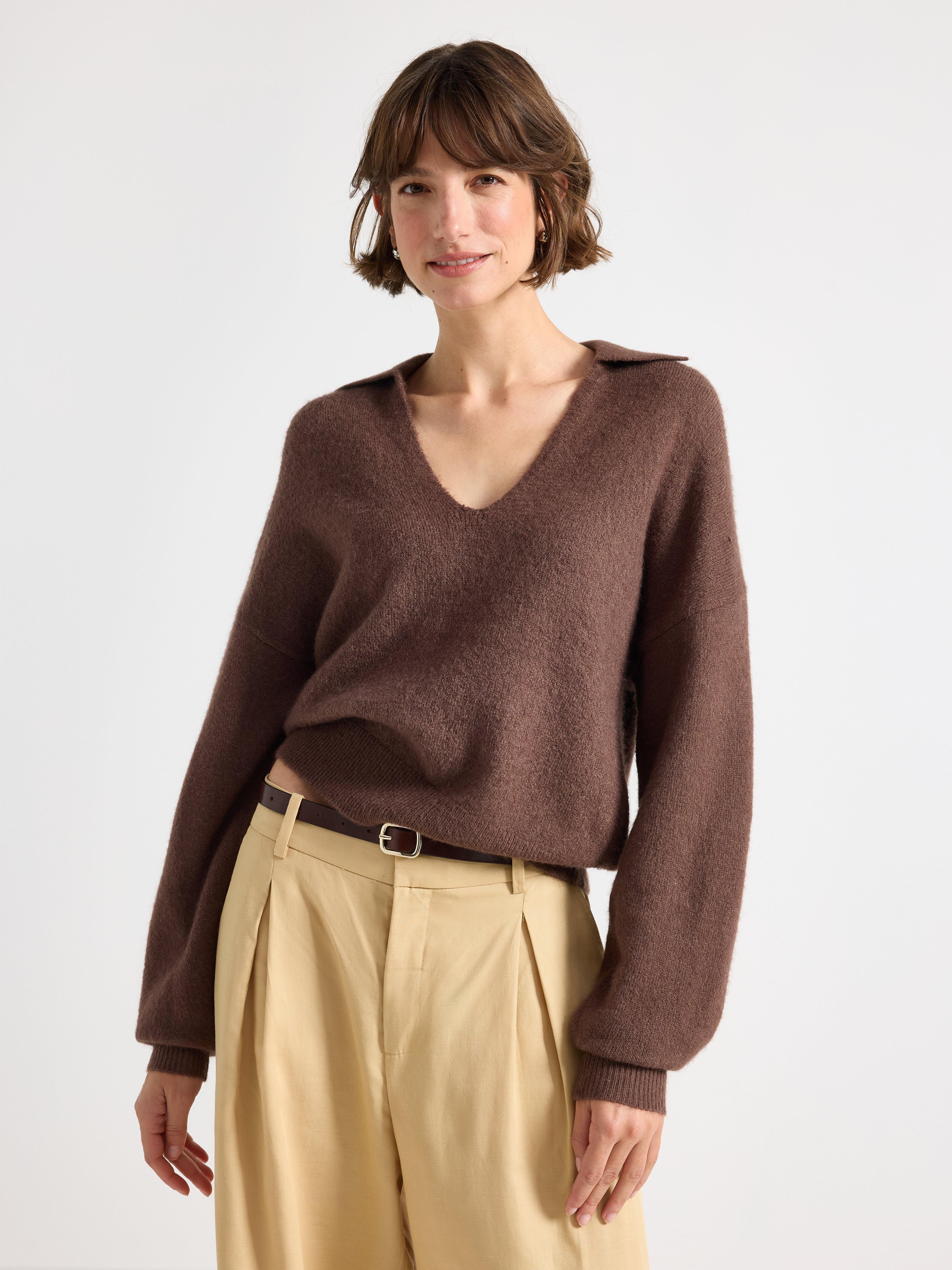 Sweater - Dame - Brun