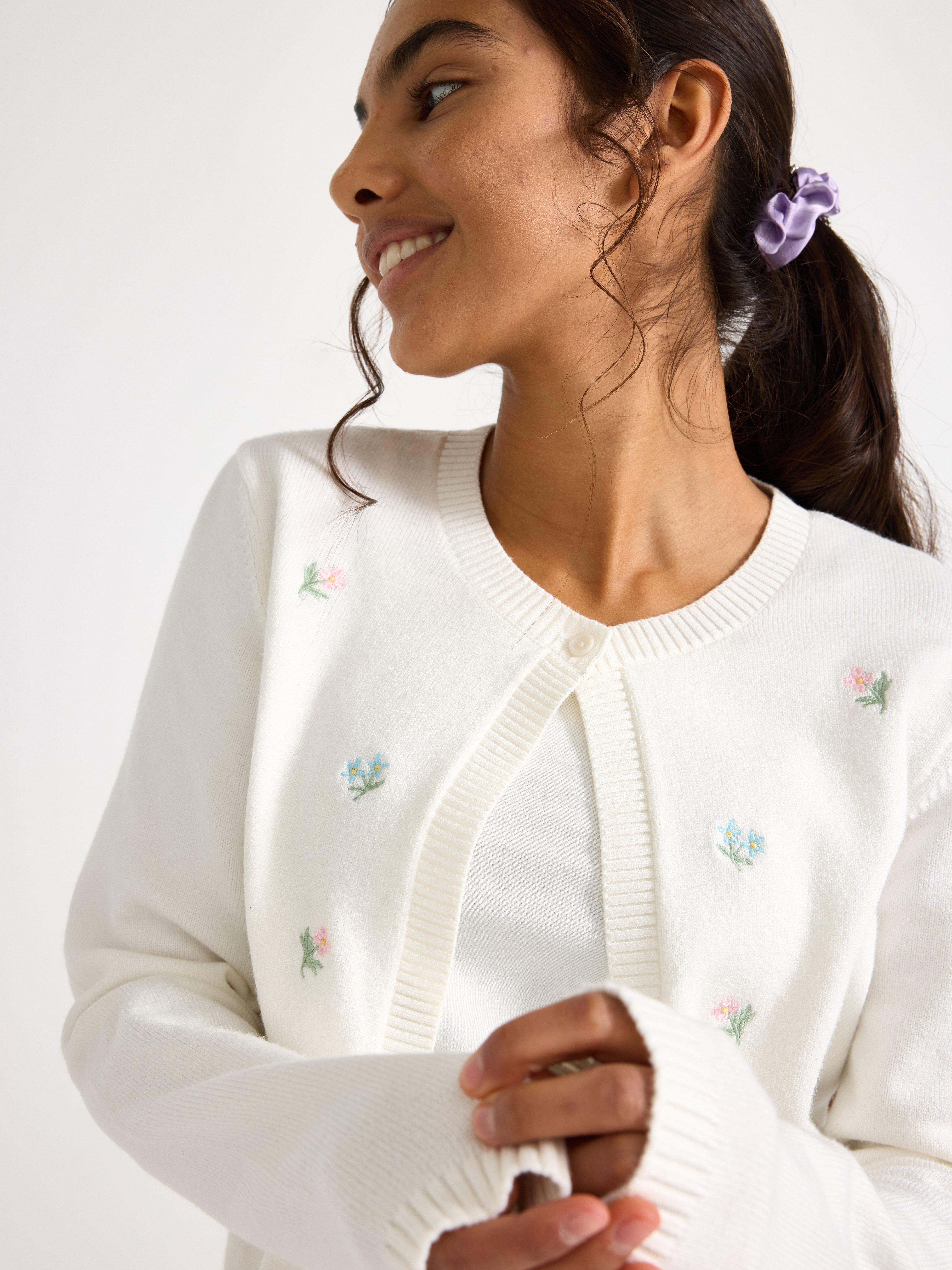 Cardigan - Barn - Vit