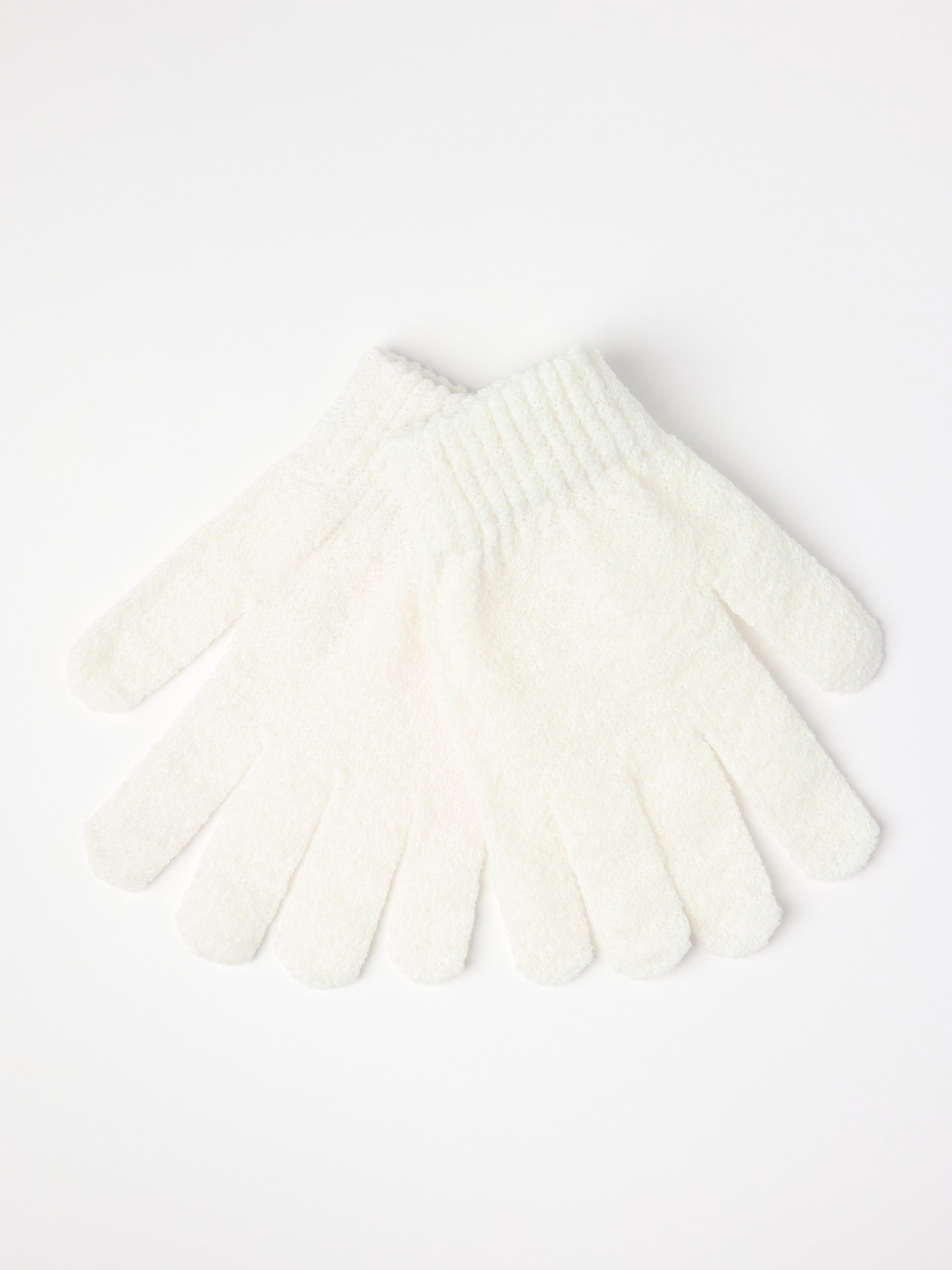 Skrubbhandskar - Kosmetik - Vit