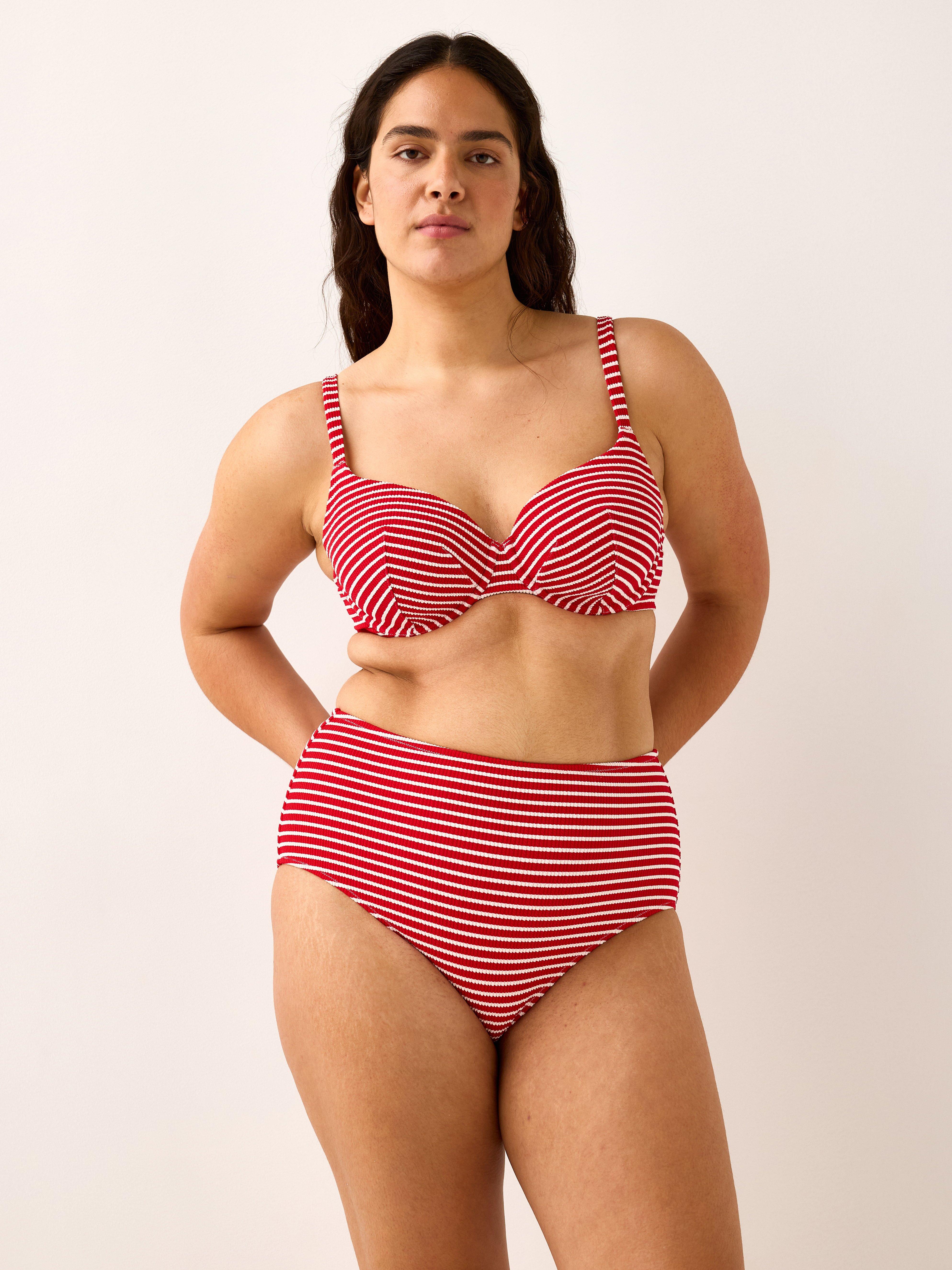 Bikini s vysokým pasem - Spodní prádlo - Červená