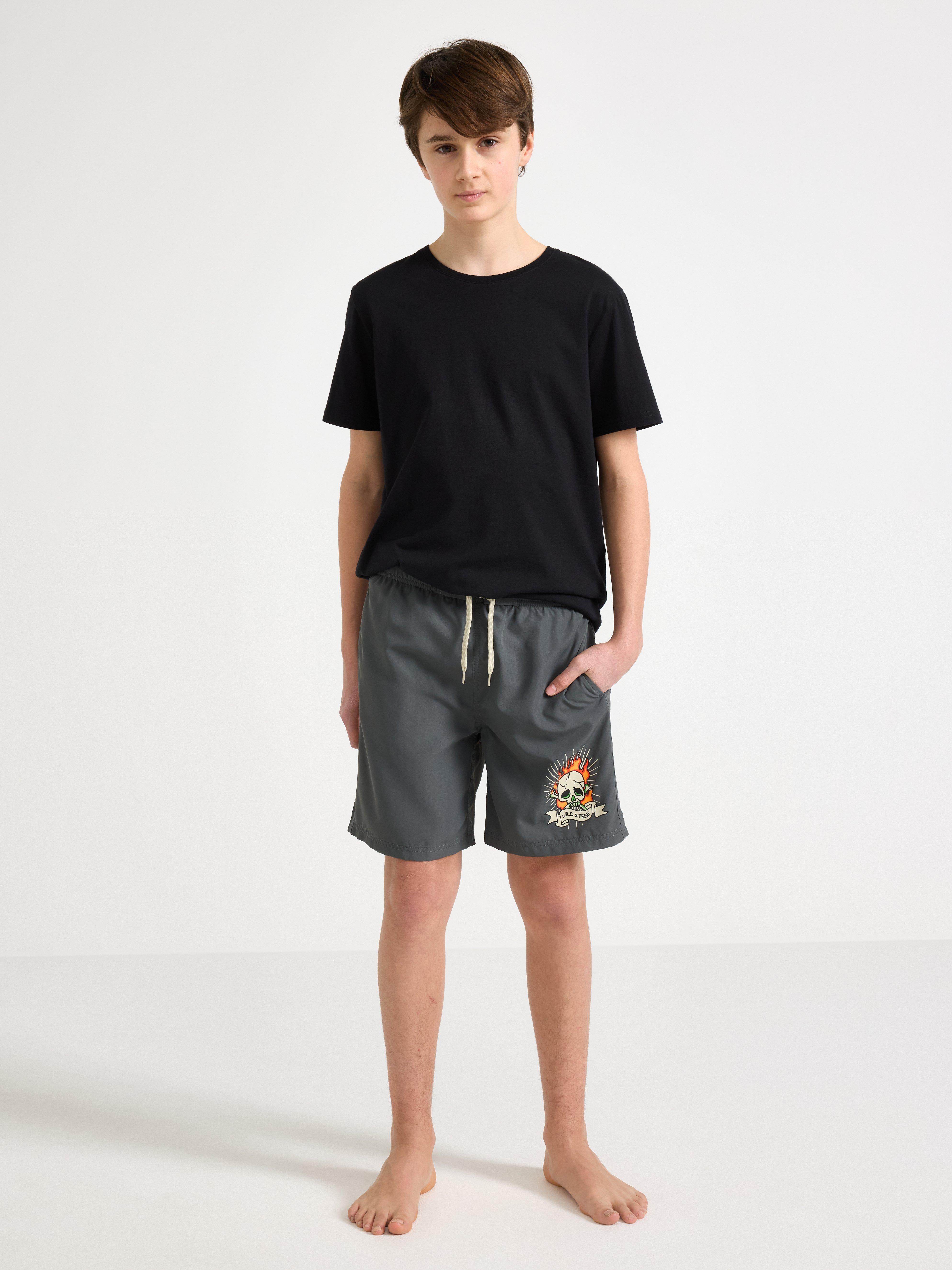 Badeshorts - Barn - Grå