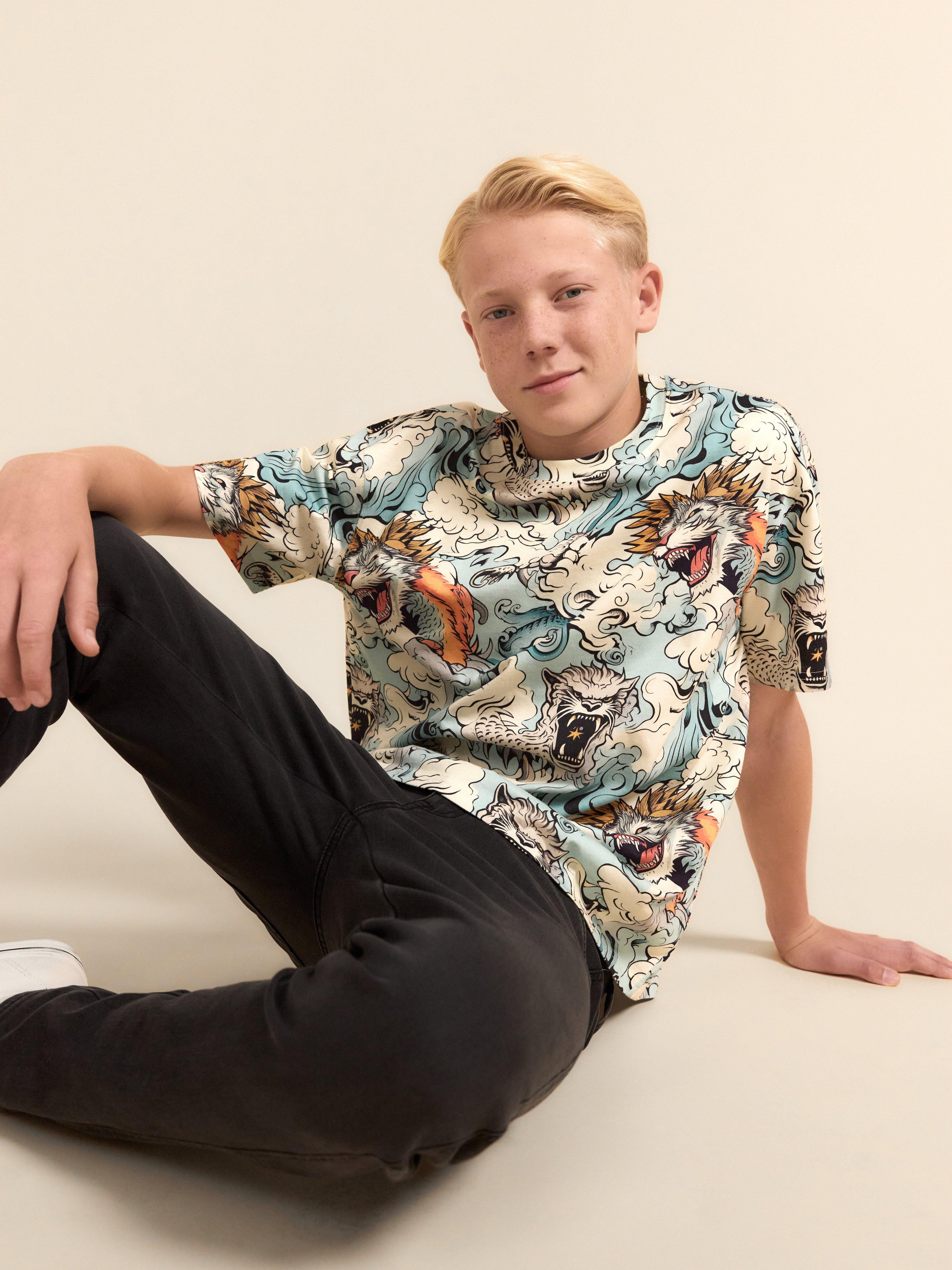 T-shirt - Børn - Turkis