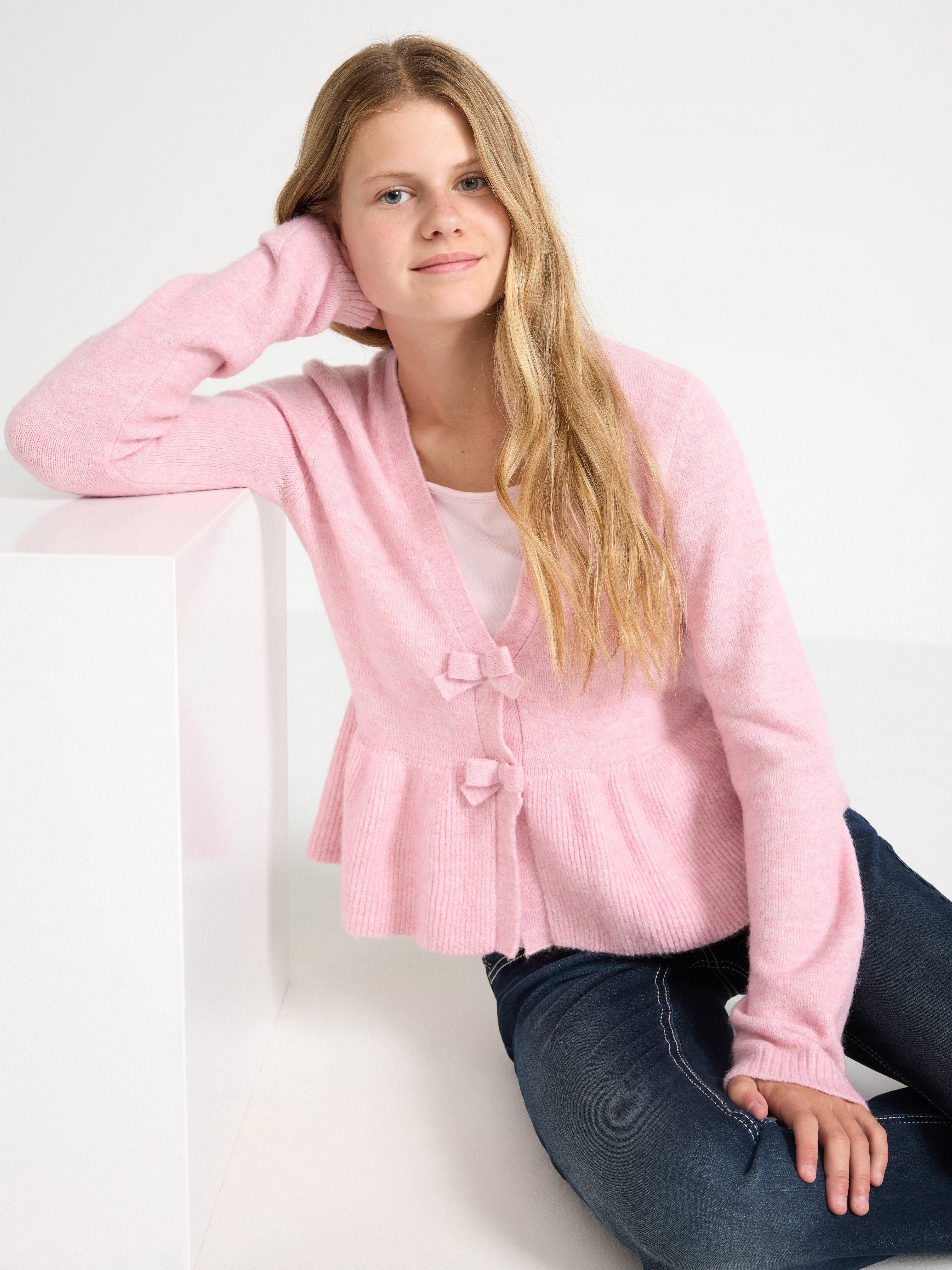 Cardigan - Børn - Lyserød