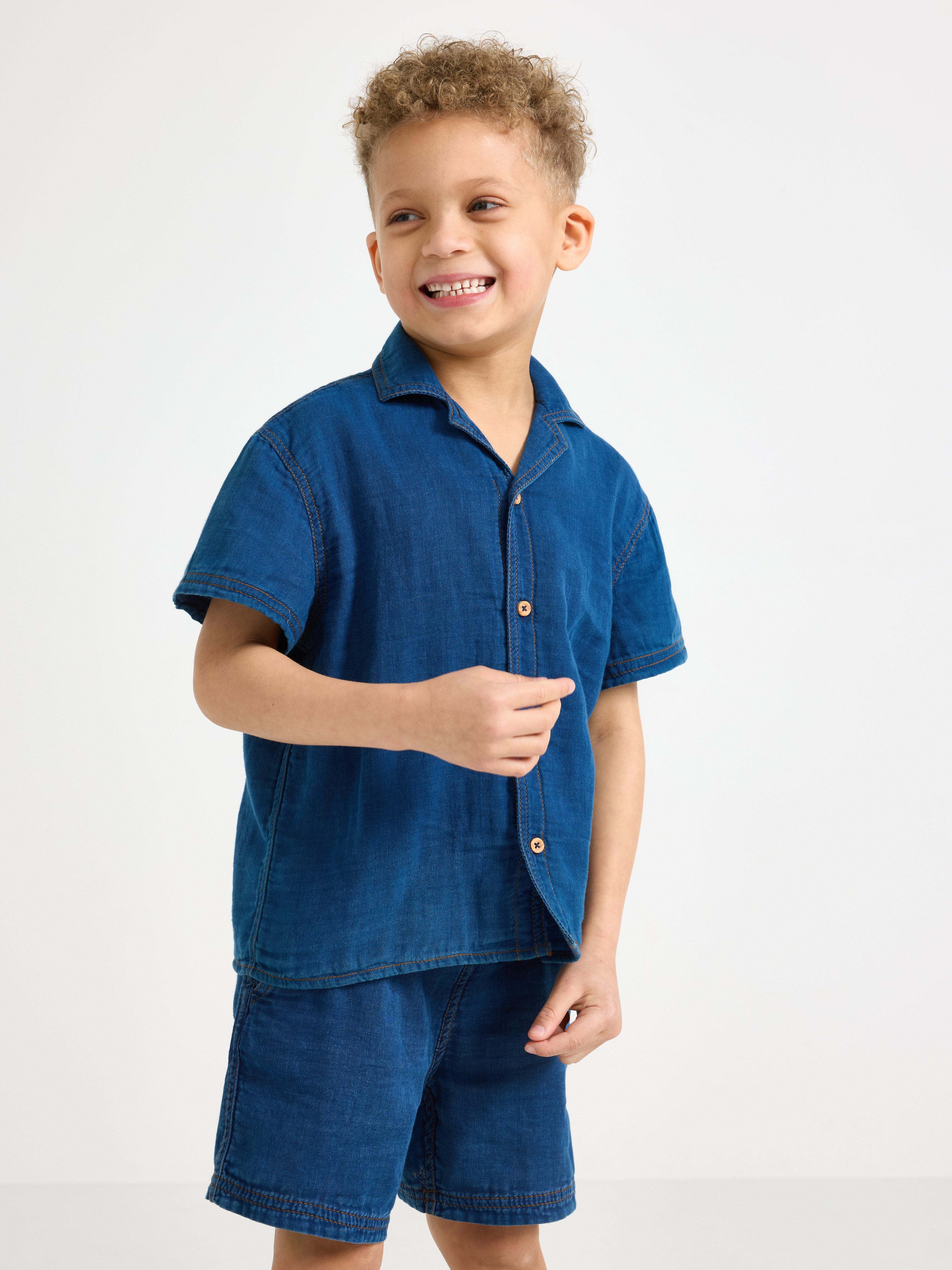 Skjorte - Børn - Blå