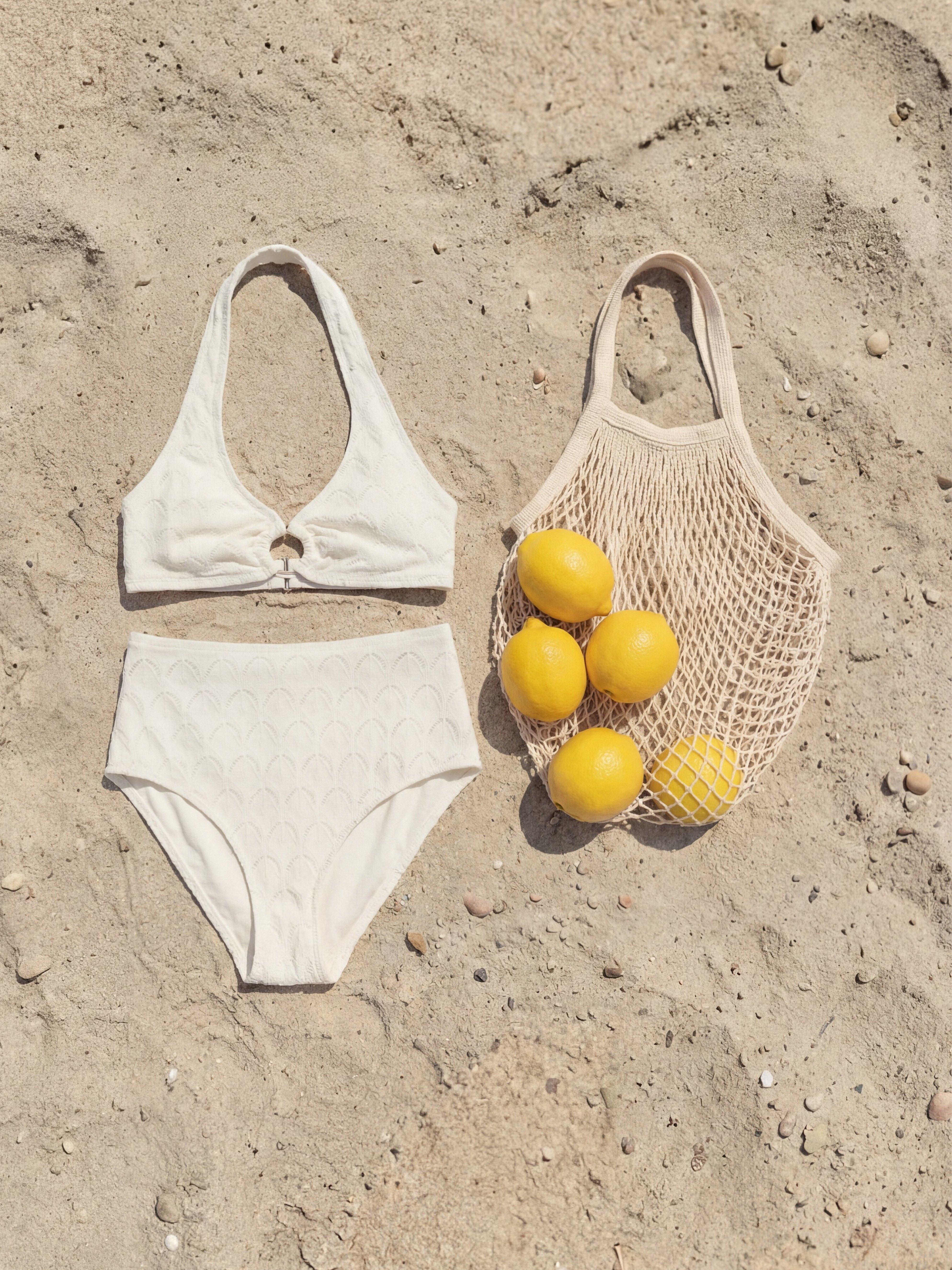 Bikini s vysokým pásom - Spodná bielizeň - Biela